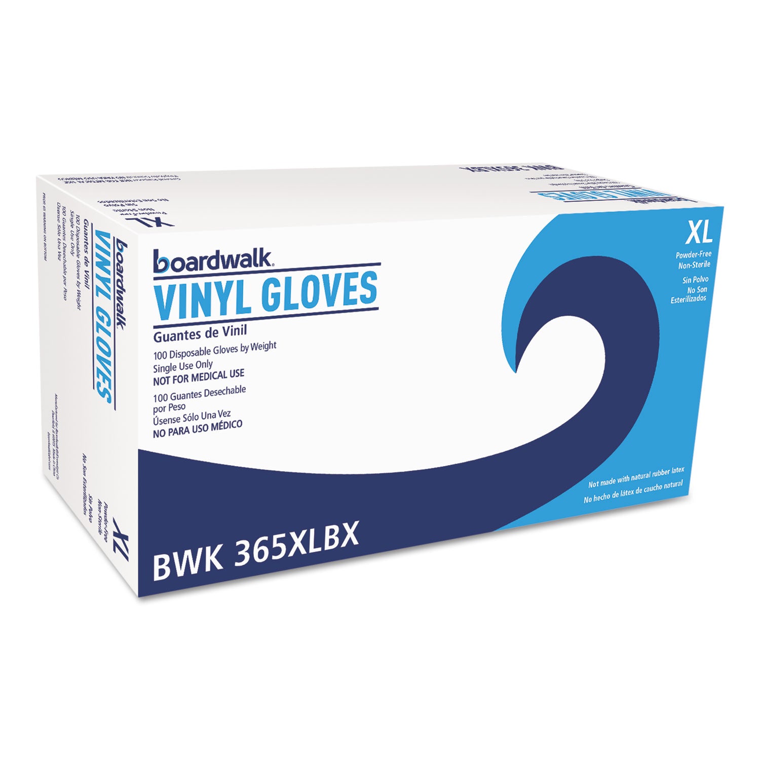 General Purpose Vinyl Gloves, Powder/Latex-Free, 2.6 mil, X-Large, Clear, 100/Box, 10 Boxes/Carton -
