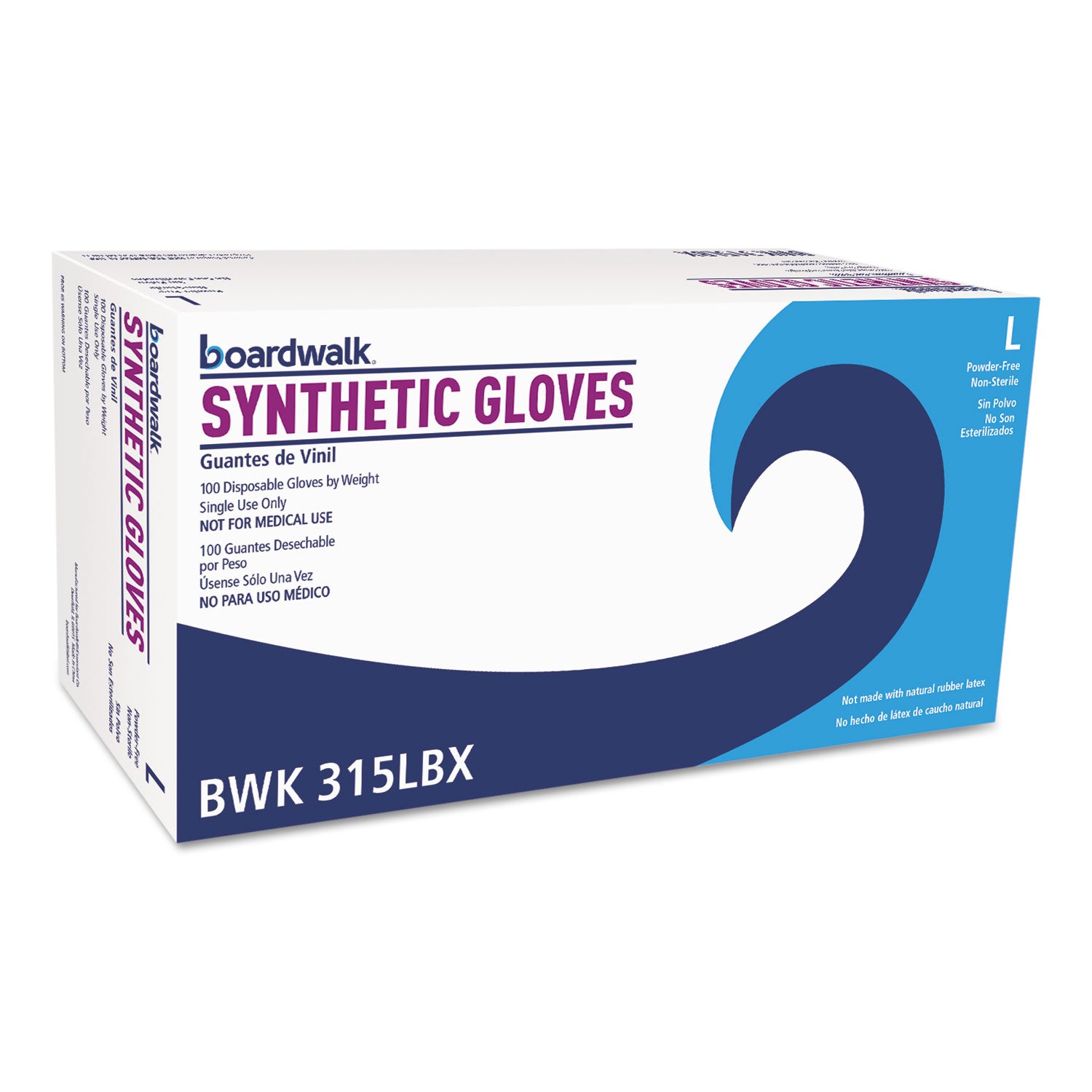 Powder-Free Synthetic Vinyl Gloves, Large, Cream, 4 mil, 1,000/Carton -