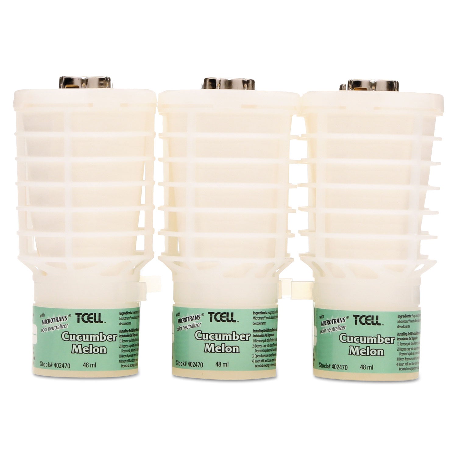 TCell Microtrans Odor Neutralizer Refill, Cucumber Melon, 1.62 oz, 6/Carton -