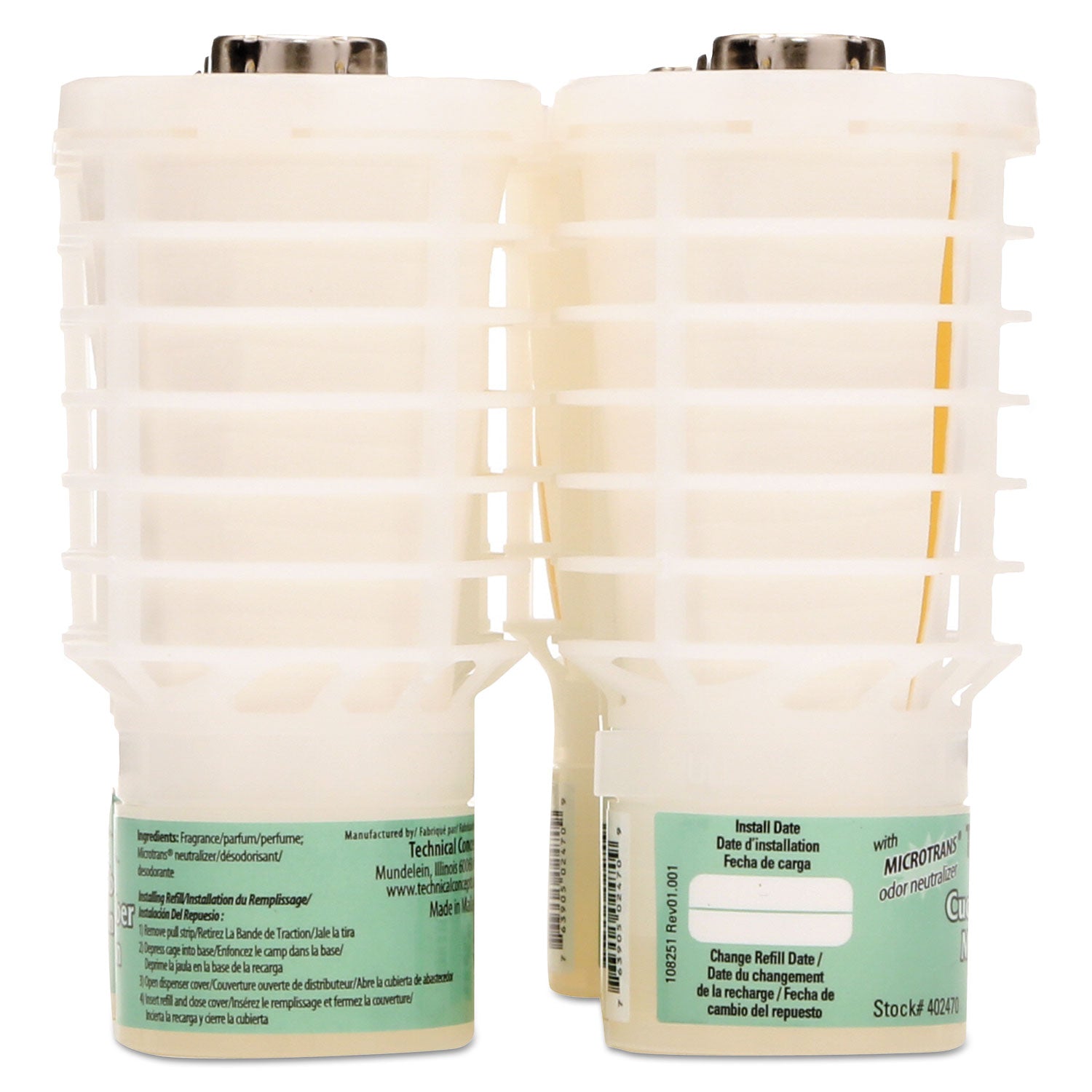 TCell Microtrans Odor Neutralizer Refill, Cucumber Melon, 1.62 oz, 6/Carton -