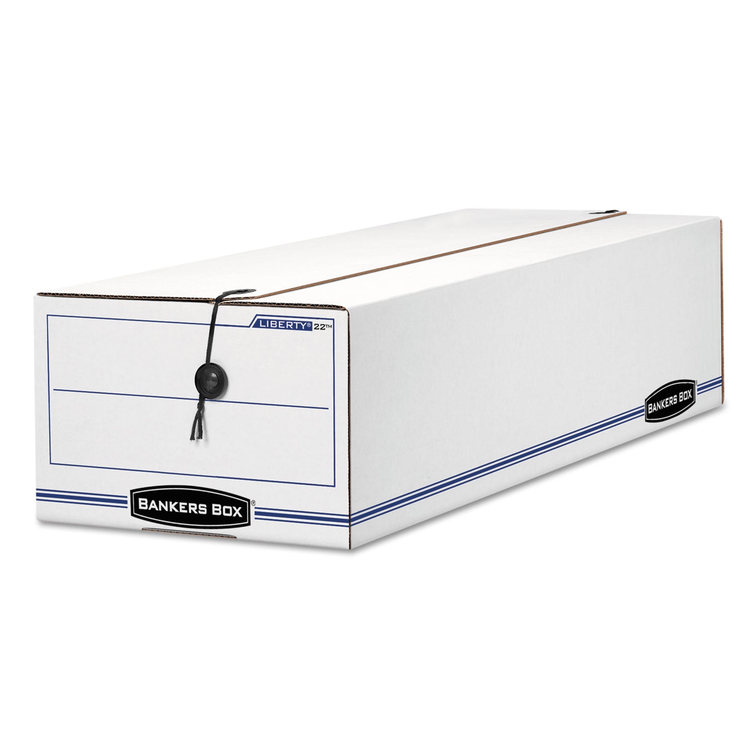 LIBERTY Check and Form Boxes, 9.75" x 23.75" x 6.25", White/Blue, 12/Carton -