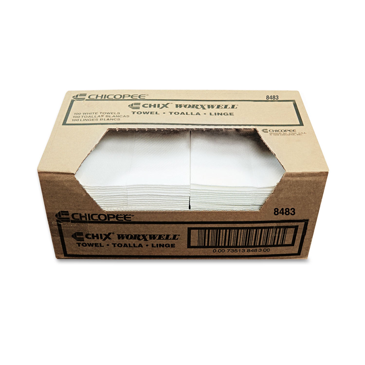 Durawipe Shop Towels, 13 x 15, Flat, White, 300/Carton -