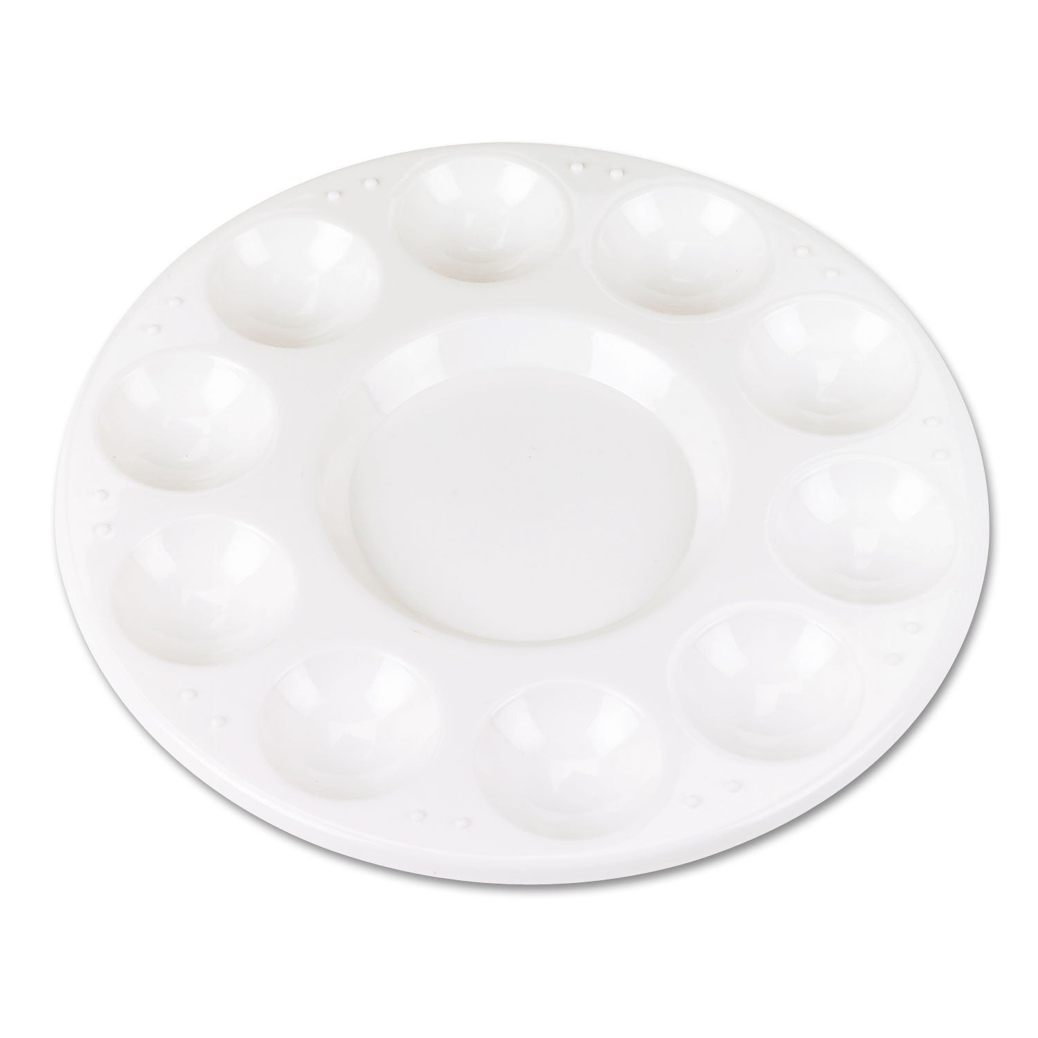 Round Plastic Paint Trays for Classroom, White, 10/Pack -