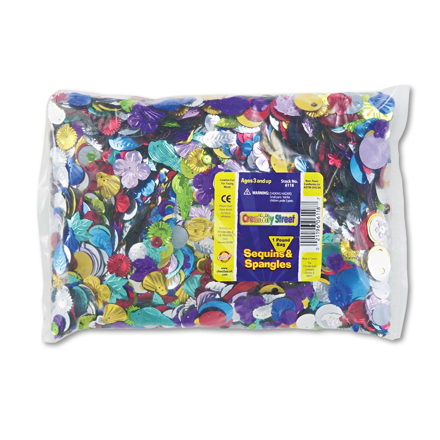 Sequins and Spangles Classroom Pack, Assorted Metallic Colors, 1 lb/Pack -
