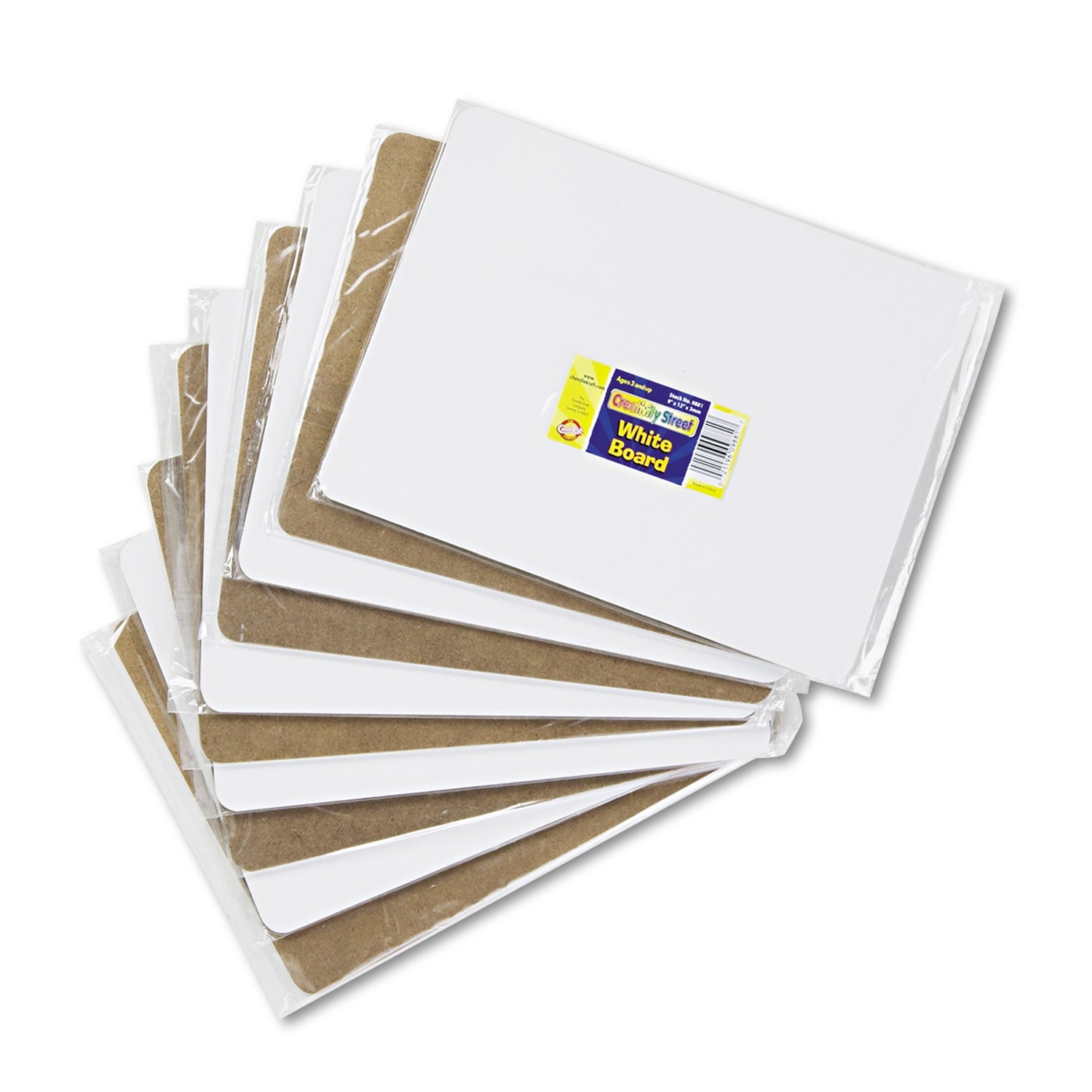 Unruled Dry Erase Student Boards, 12 x 9, White Surface, 10/Set -