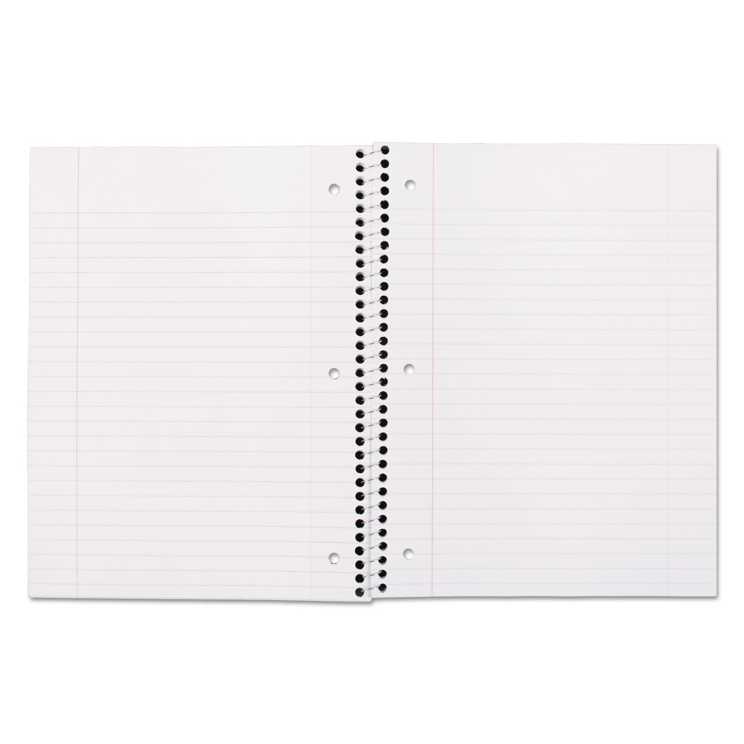 Spiral Notebook, 3-Hole Punched, 1-Subject, Wide/Legal Rule, Randomly Assorted Cover Color, (70) 10.5 x 7.5 Sheets -