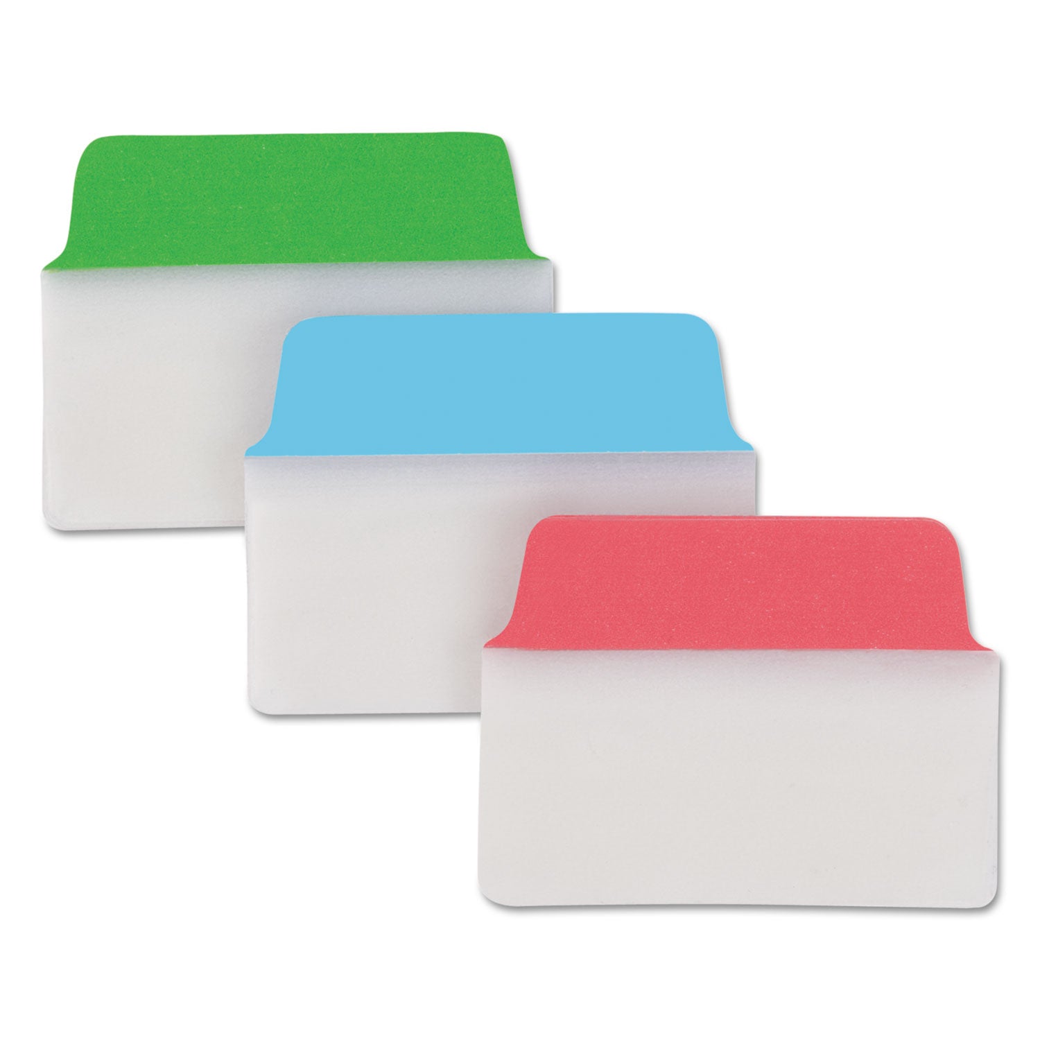 Ultra Tabs Repositionable Tabs, Standard: 2" x 1.5", 1/5-Cut, Assorted Colors (Blue, Green and Red), 48/Pack -