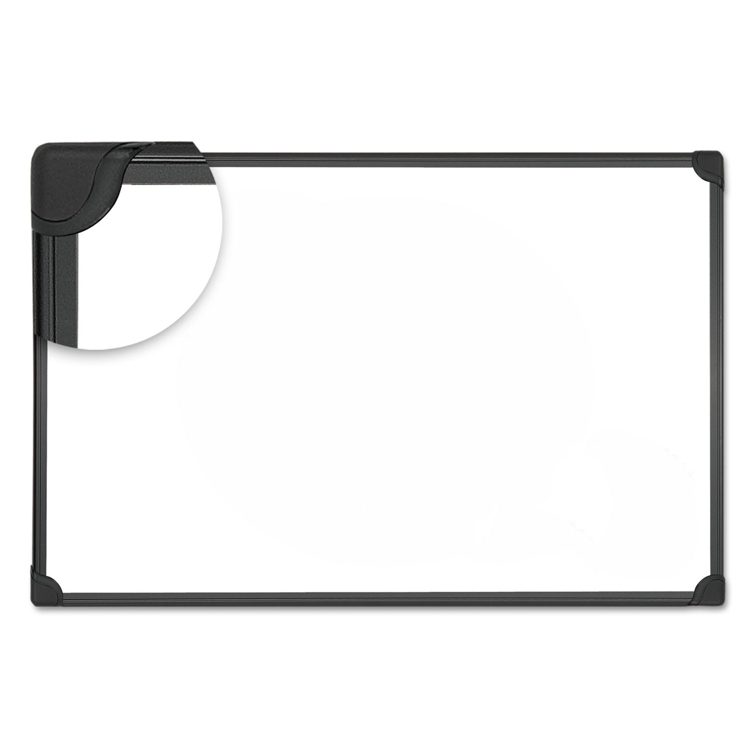 Design Series Deluxe Magnetic Steel Dry Erase Marker Board, 24 x 18, White Surface, Black Aluminum/Plastic Frame -