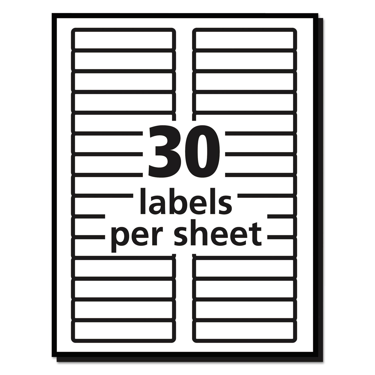 Removable File Folder Labels with Sure Feed Technology, 0.66 x 3.44, White, 30/Sheet, 25 Sheets/Pack -
