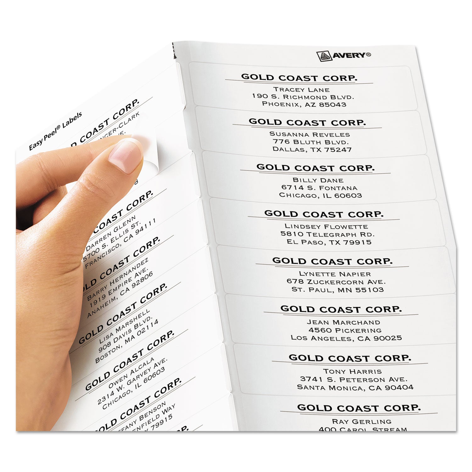 Matte Clear Easy Peel Mailing Labels w/ Sure Feed Technology, Laser Printers, 1 x 4, Clear, 20/Sheet, 50 Sheets/Box -