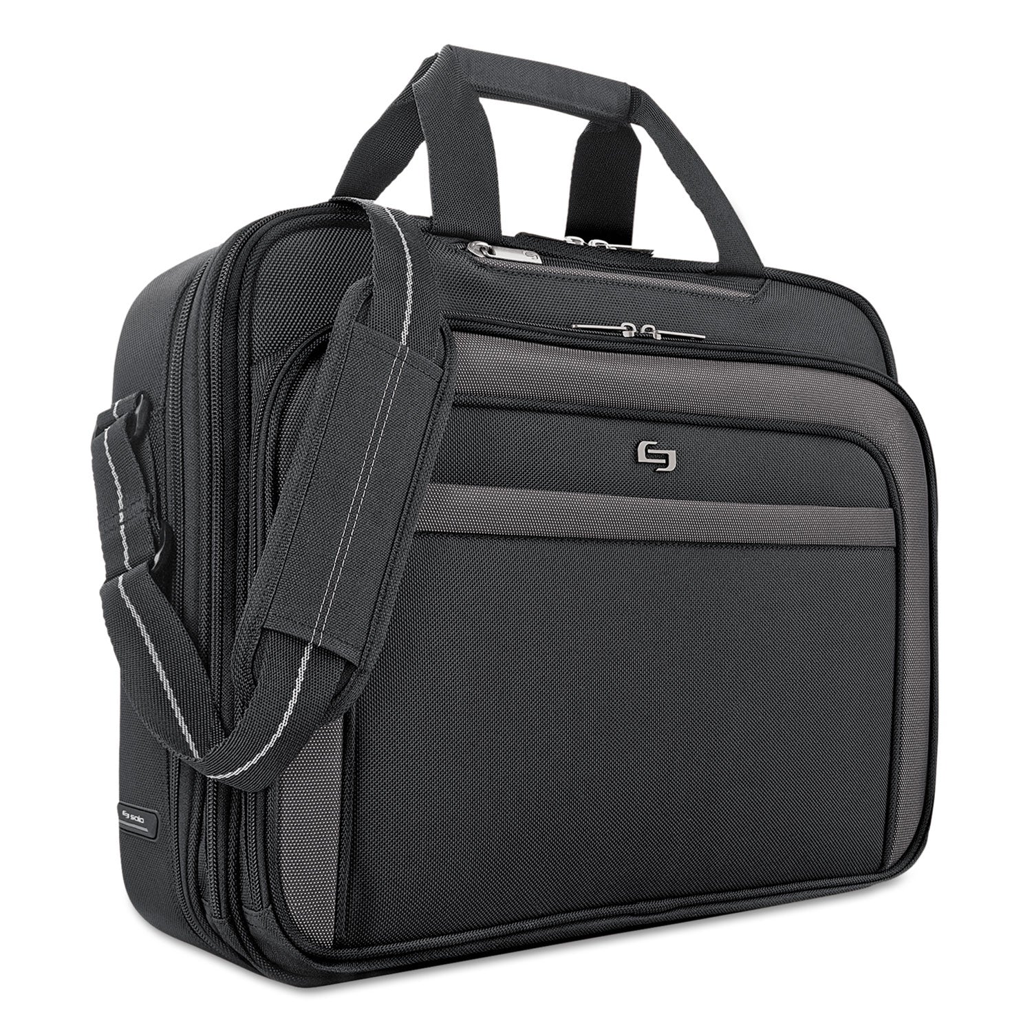 Pro CheckFast Briefcase, Fits Devices Up to 17.3", Polyester, 17 x 5.5 x 13.75, Black -