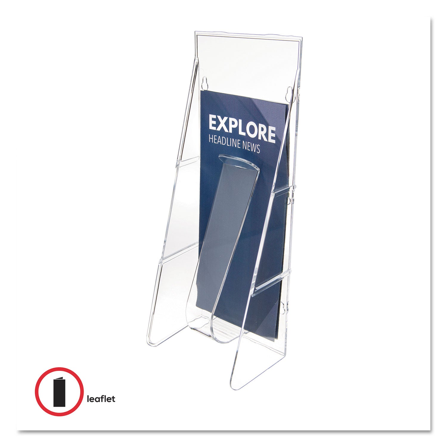 Stand-Tall Wall-Mount Literature Rack, Leaflet, 4.56w x 3.25d x 11.88h, Clear -