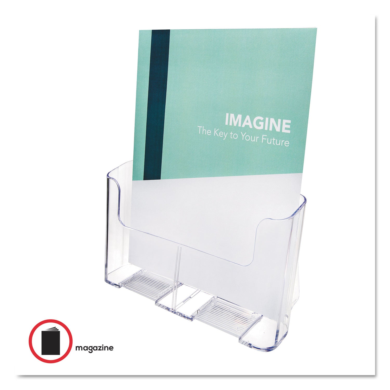 DocuHolder for Countertop/Wall-Mount, Magazine, 9.25w x 3.75d x 10.75h, Clear -