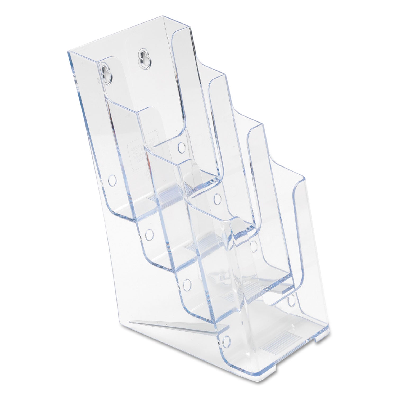 4-Compartment DocuHolder, Leaflet Size, 4.88w x 6.13d x 10h, Clear -