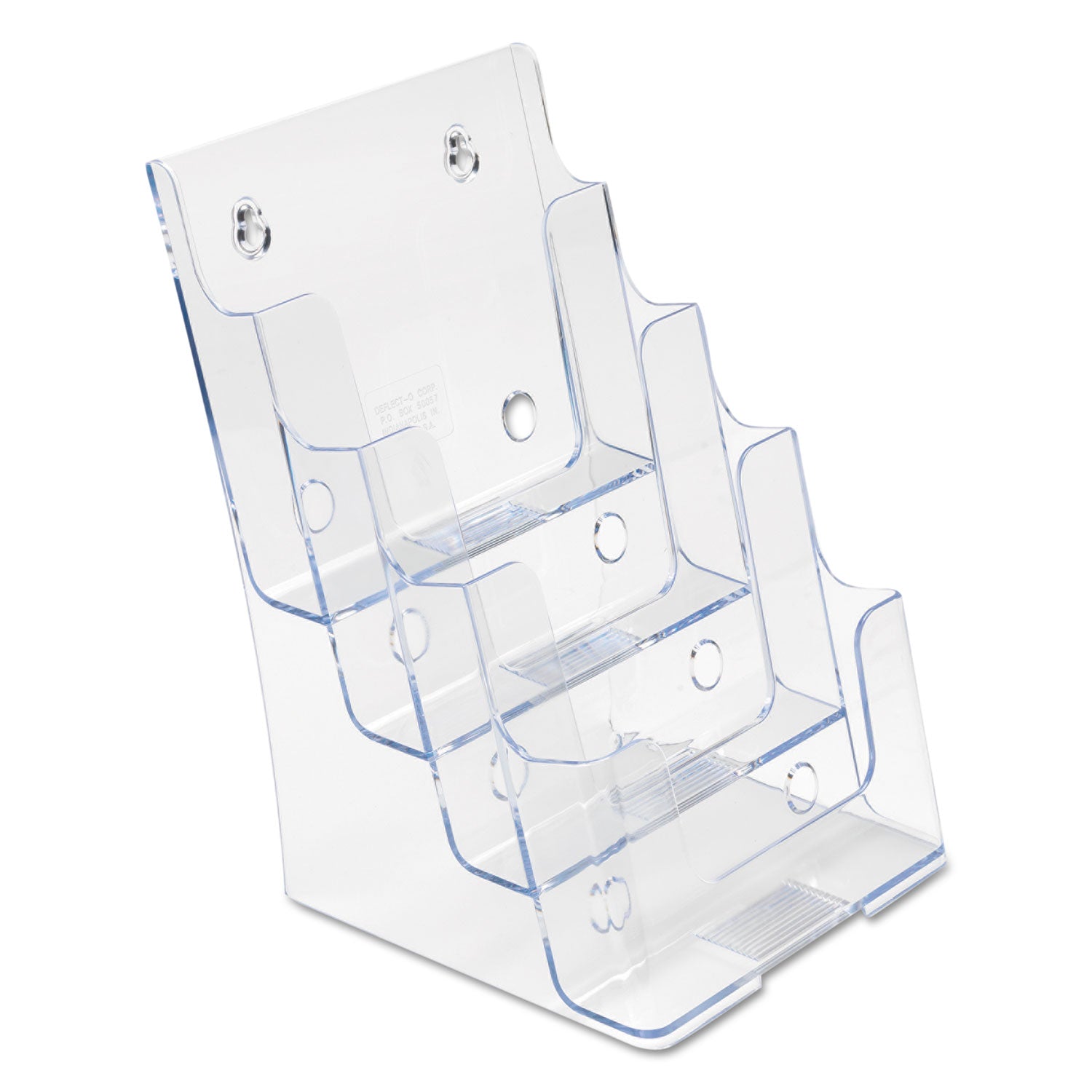 4-Compartment DocuHolder, Booklet Size, 6.88w x 6.25d x 10h, Clear -