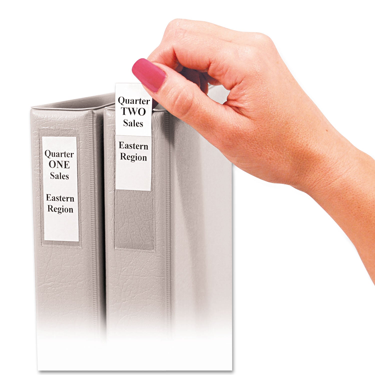 Self-Adhesive Ring Binder Label Holders, Top Load, 1 x 2,81, Clear, 12/Pack -