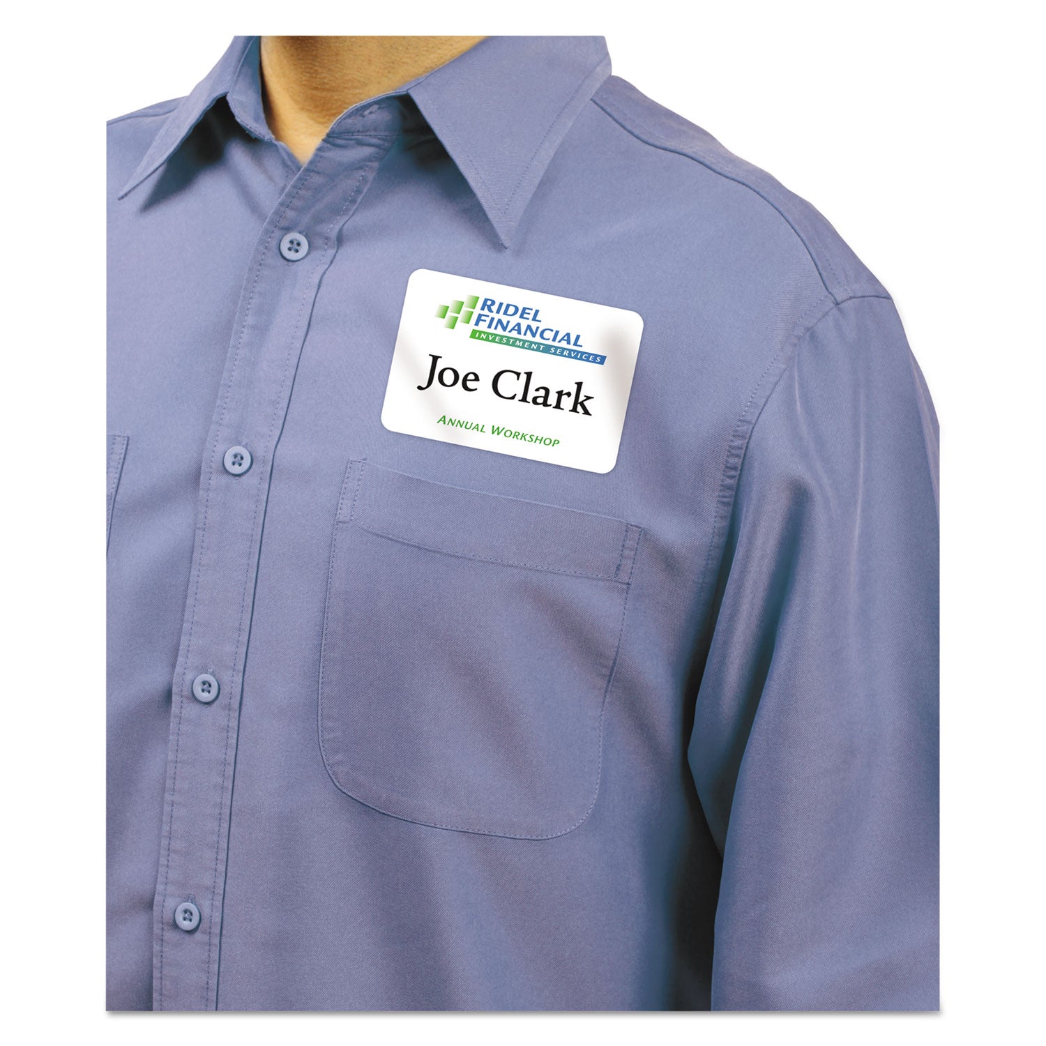 Flexible Adhesive Name Badge Labels, 3.38 x 2.33, White, 160/Pack -