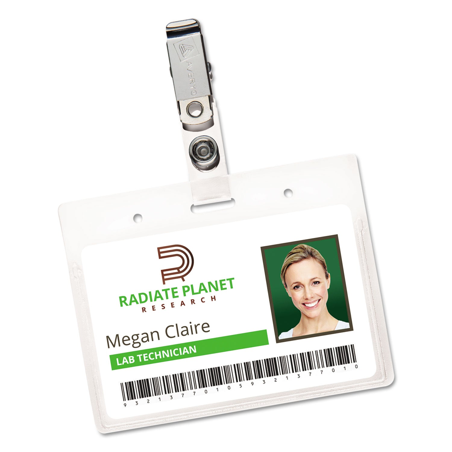 Secure Top Clip-Style Badge Holders, Horizontal, 2 1/4 x 3 1/2, Clear, 50/Box -
