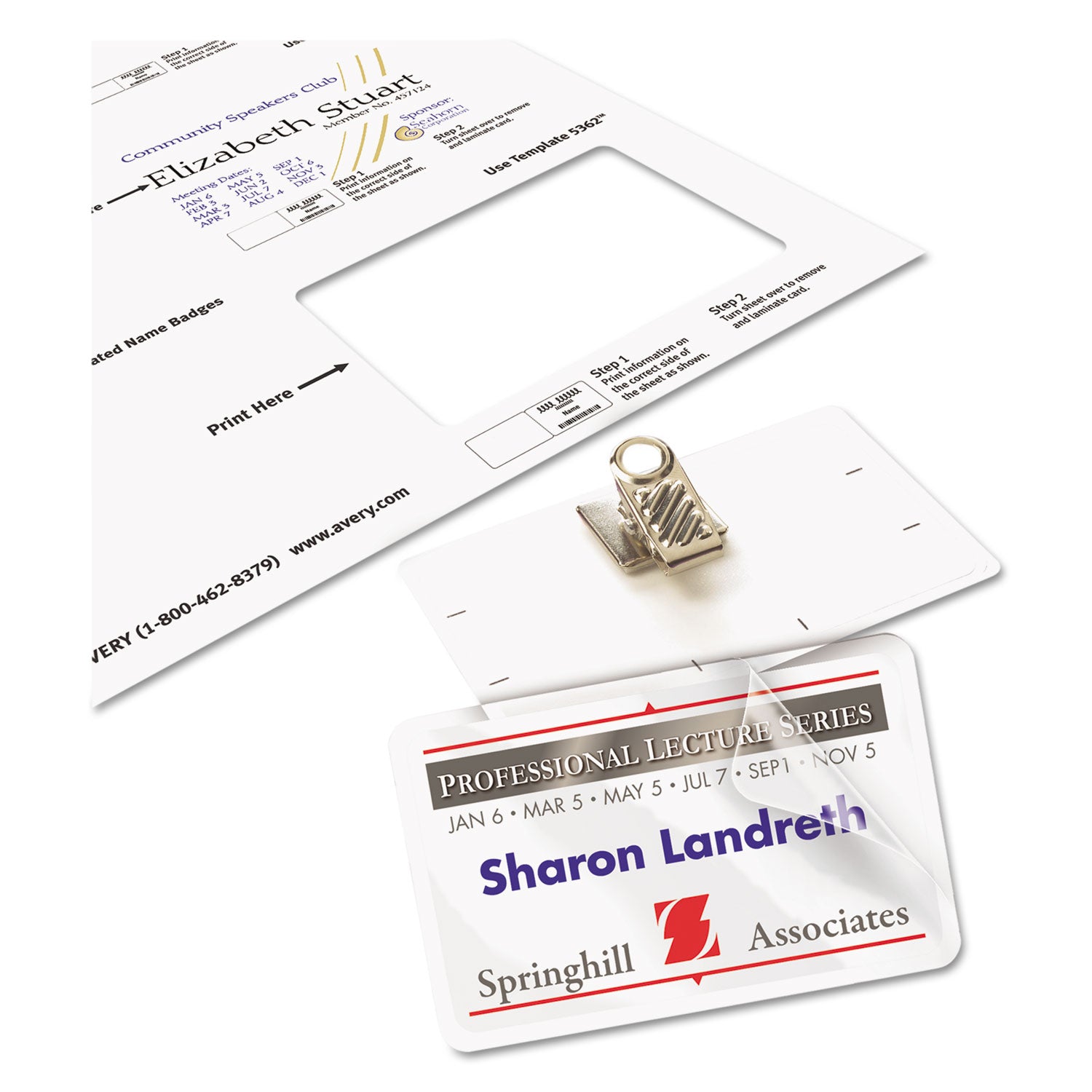 Self-Laminating Laser/Inkjet Printer Badges, 2.25 x 3.5, White, 30/Box -