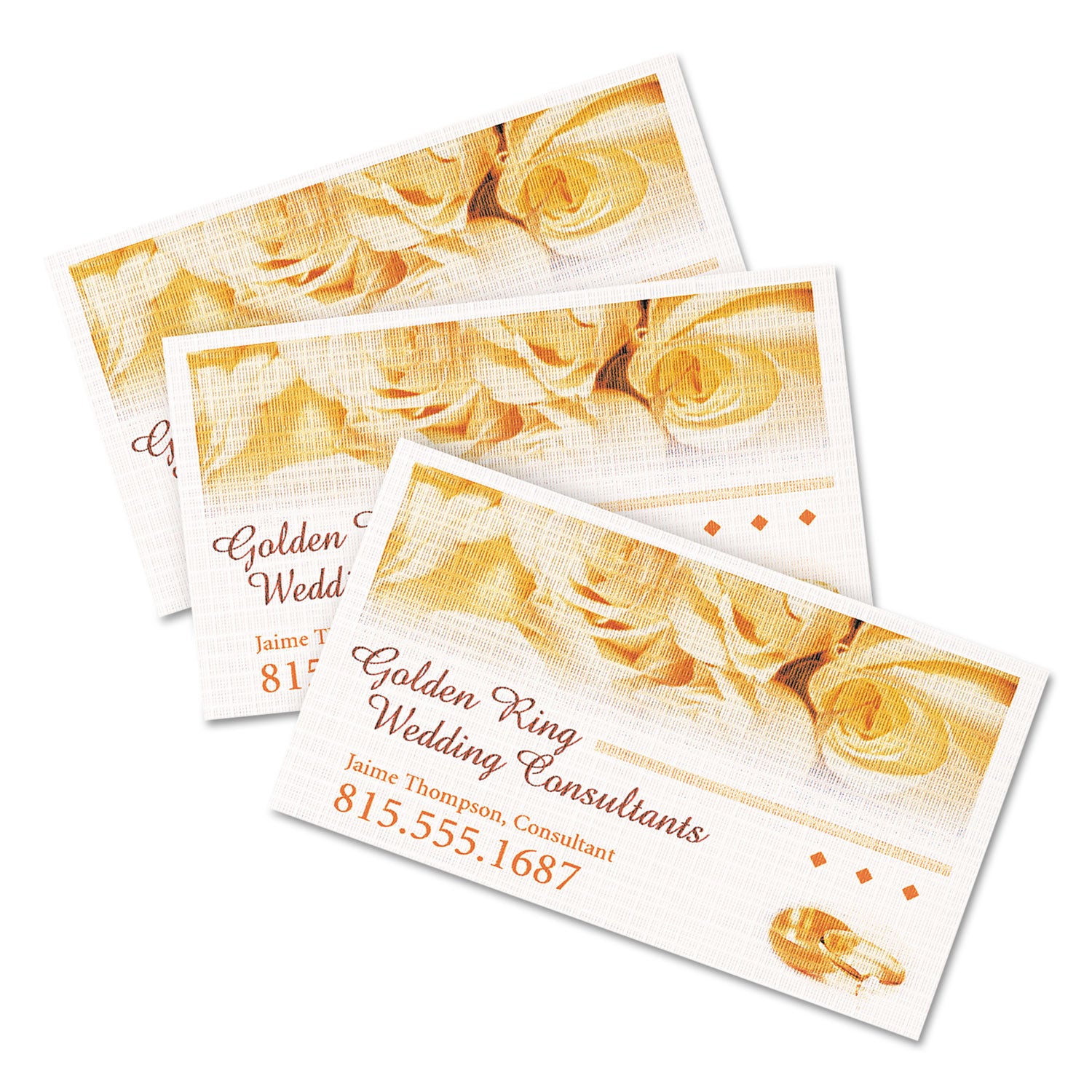Linen Texture True Print Business Cards, Inkjet, 2 x 3.5, White, 200 Cards, 10 Cards/Sheet, 20 Sheets/Pack -
