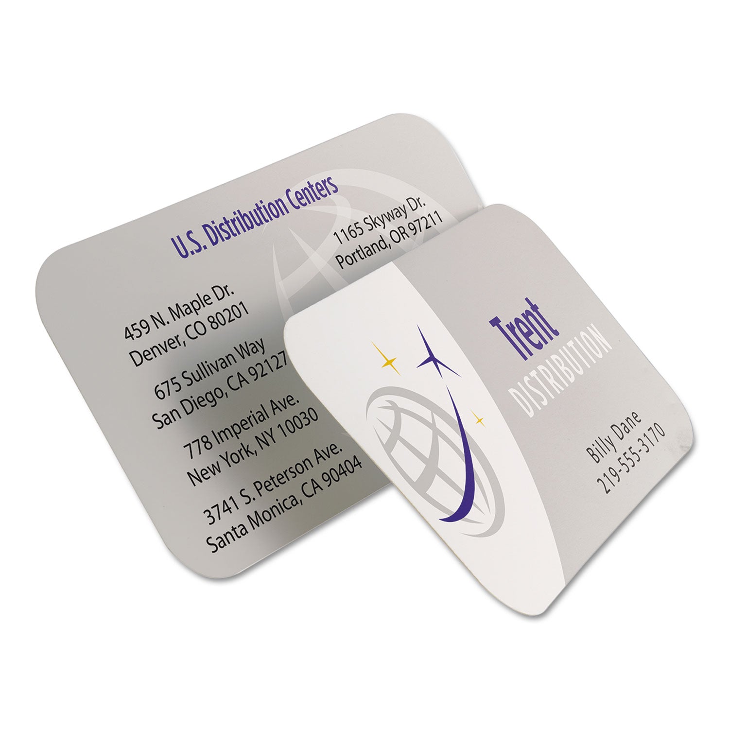 Round Corner Print-to-the-Edge Business Cards, Inkjet, 2 x 3.5, White, 160 Cards, 8 Cards/Sheet, 20 Sheets/Pack -