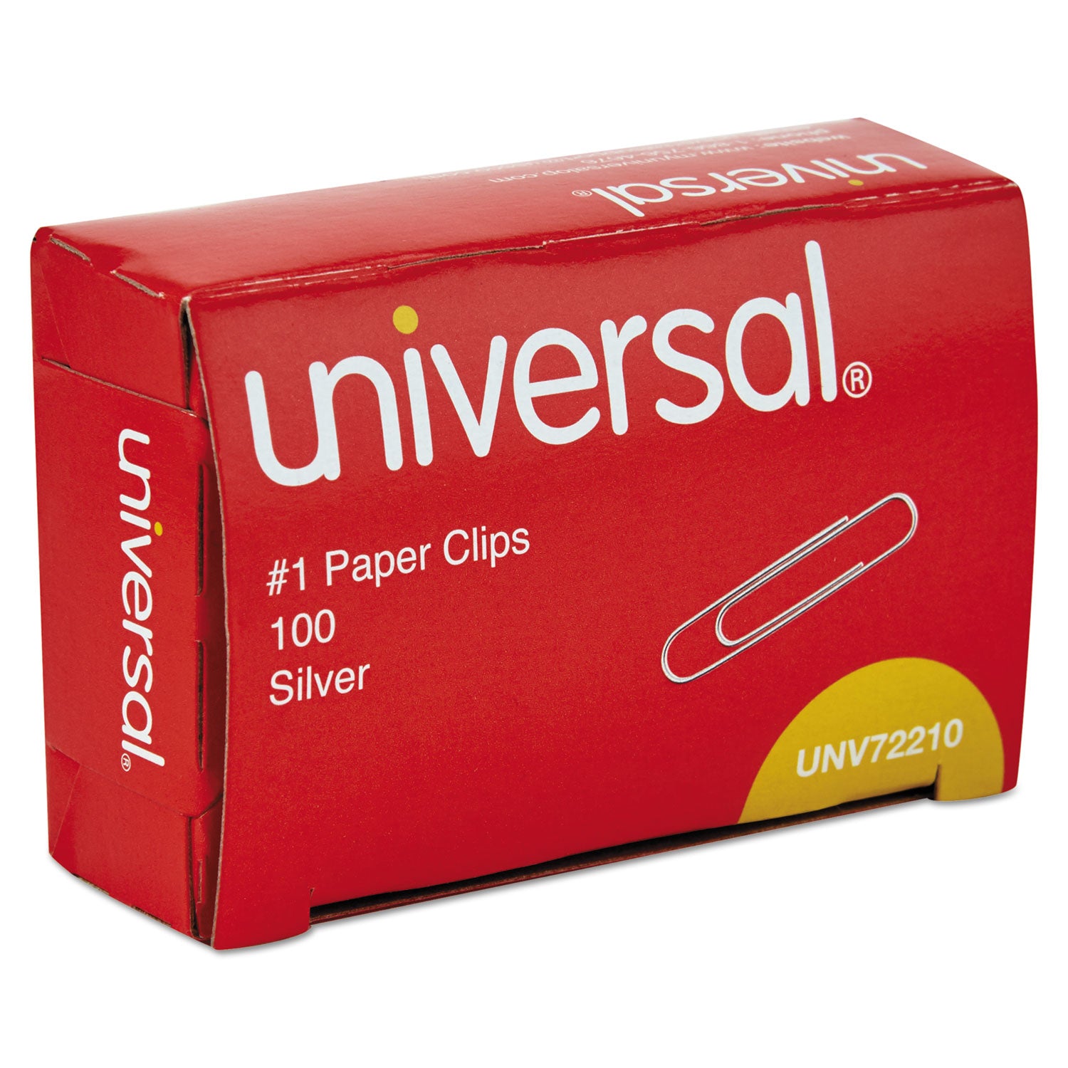 Paper Clips, #1, Smooth, Silver, 100/Box -