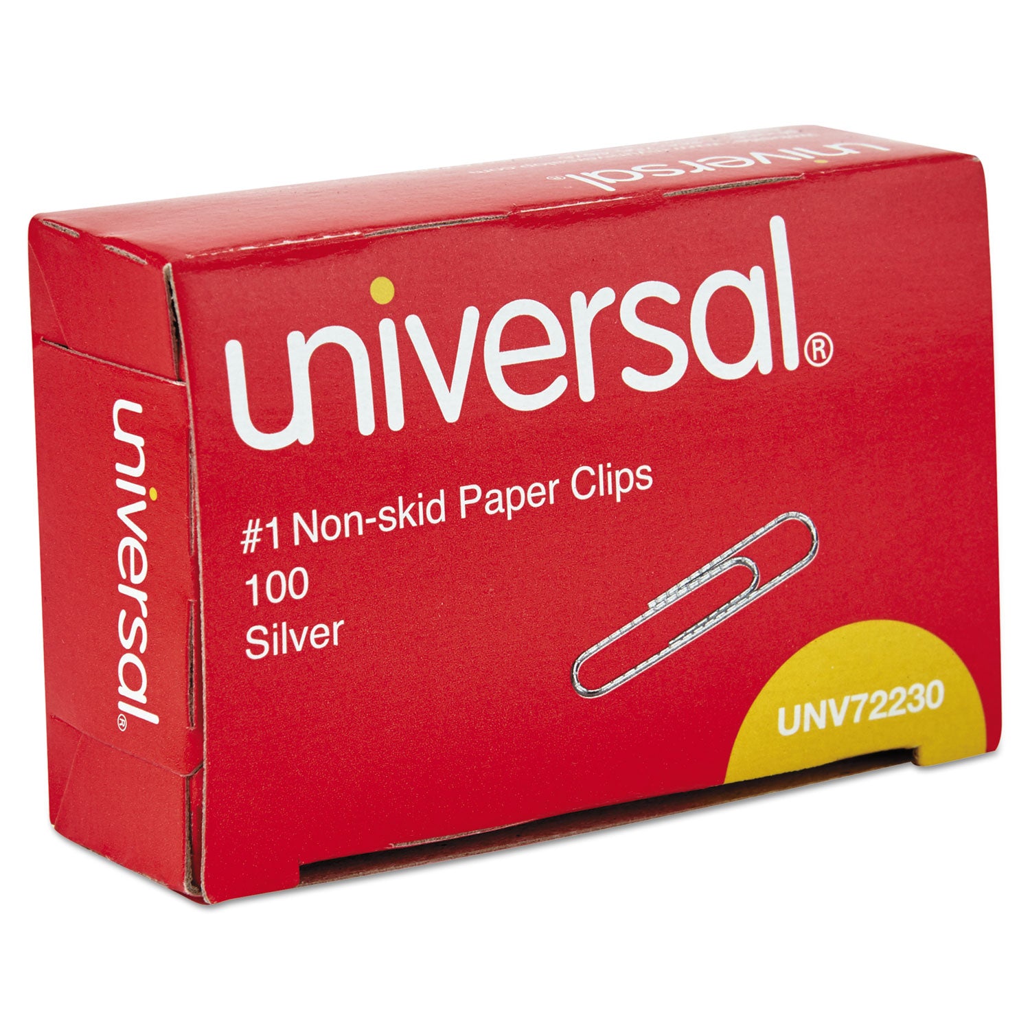 Paper Clips, #1, Nonskid, Silver, 100 Clips/Box, 10 Boxes/Pack -