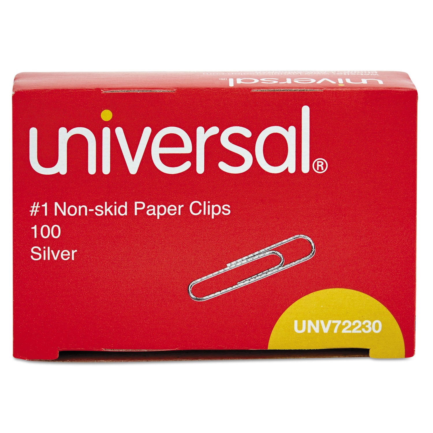 Paper Clips, #1, Nonskid, Silver, 100 Clips/Box, 10 Boxes/Pack -
