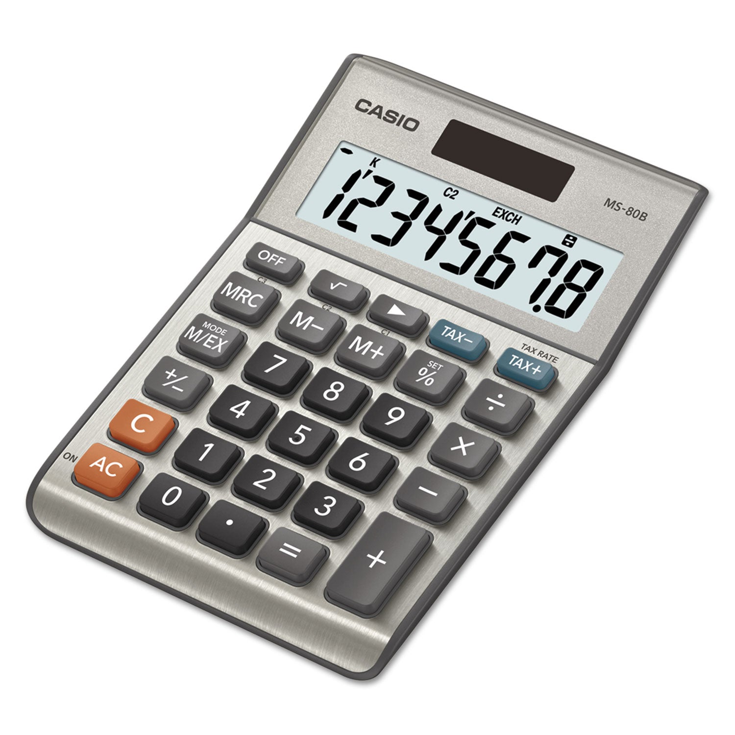 MS-80B Tax and Currency Calculator, 8-Digit LCD -