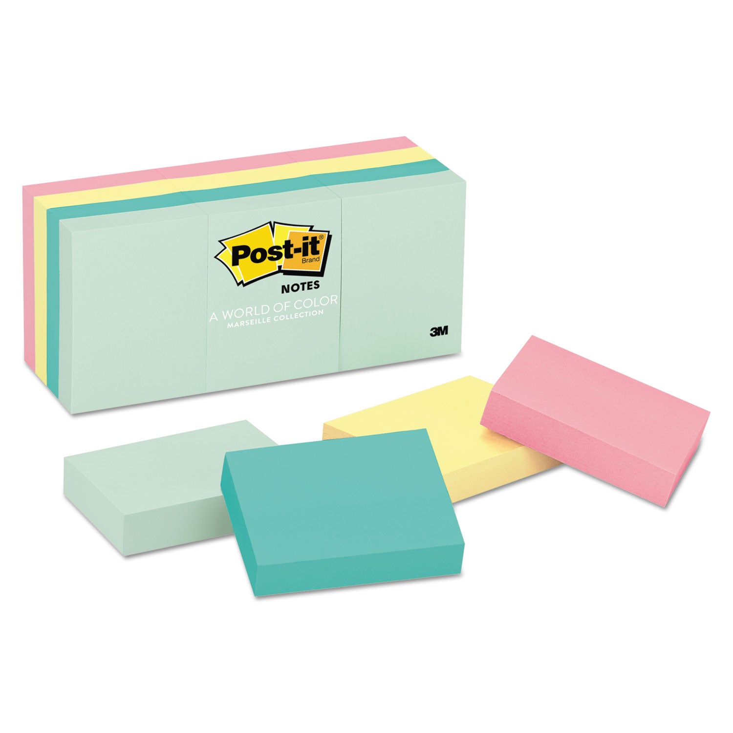 Original Pads in Beachside Cafe Collection Colors, 1.38" x 1.88", 100 Sheets/Pad, 12 Pads/Pack -