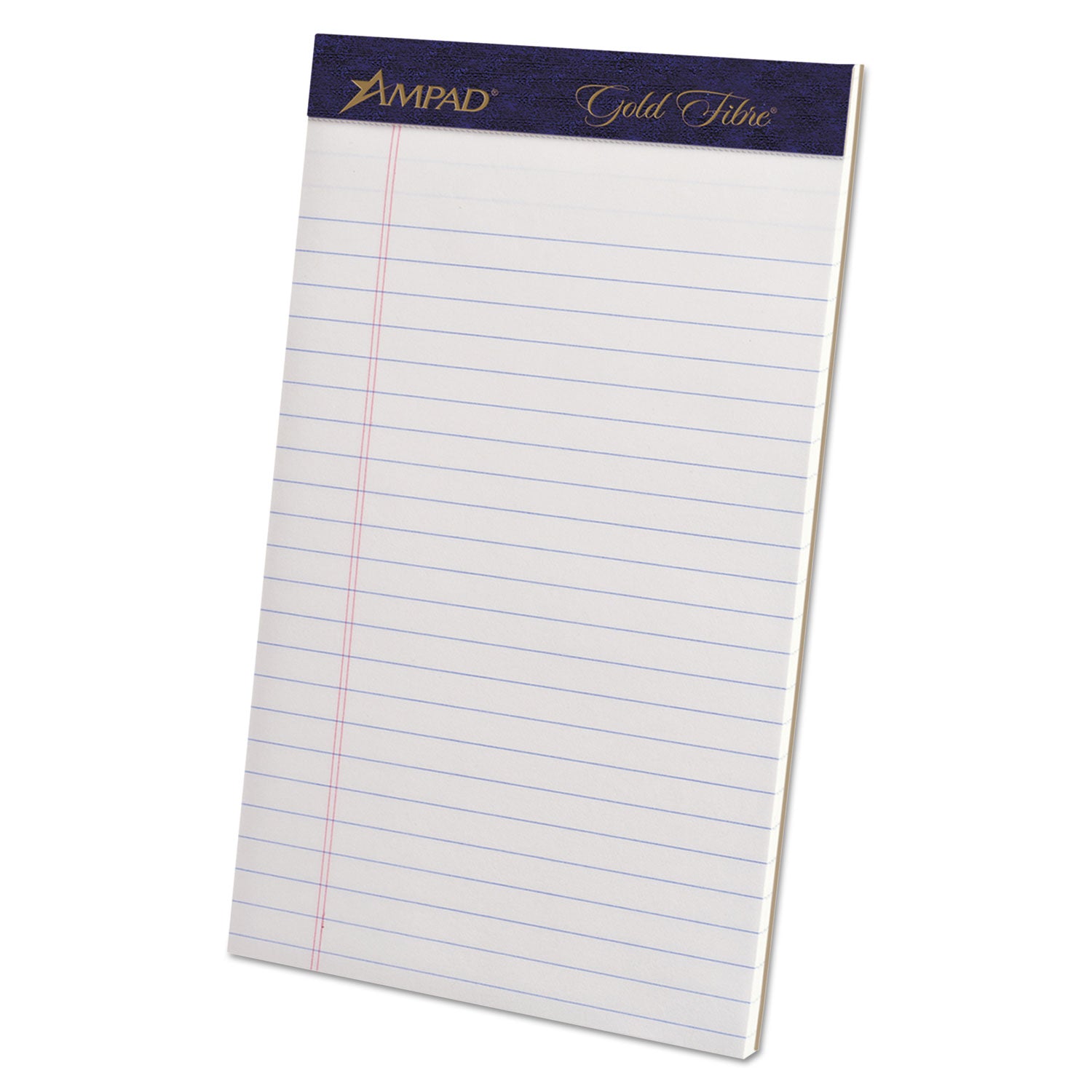Gold Fibre Writing Pads, Narrow Rule, 50 White 5 x 8 Sheets, 4/Pack -