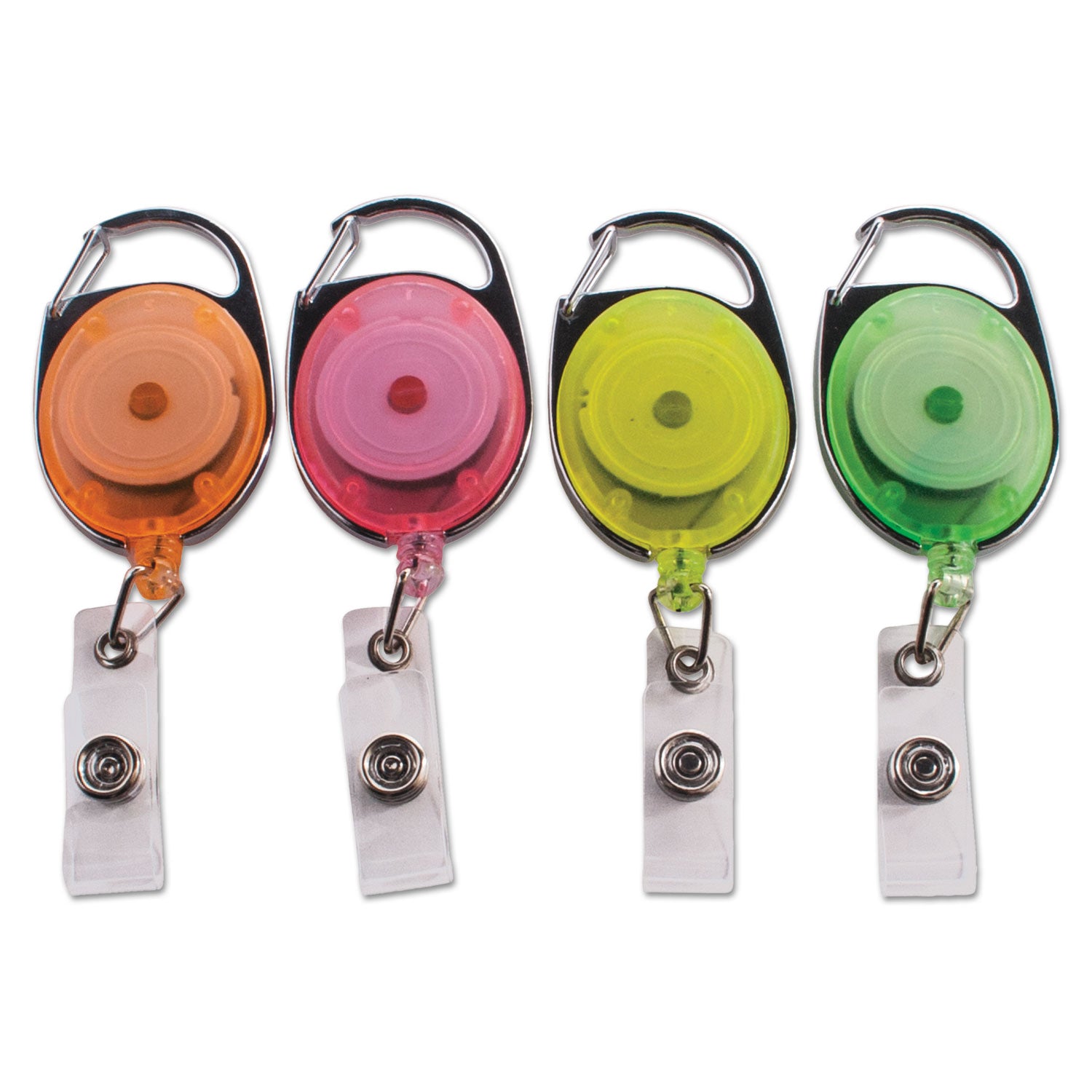 carabiner-style-retractable-id-card-reel-30-extension-assorted-neon-colors-20-pack_avt91119 - 1