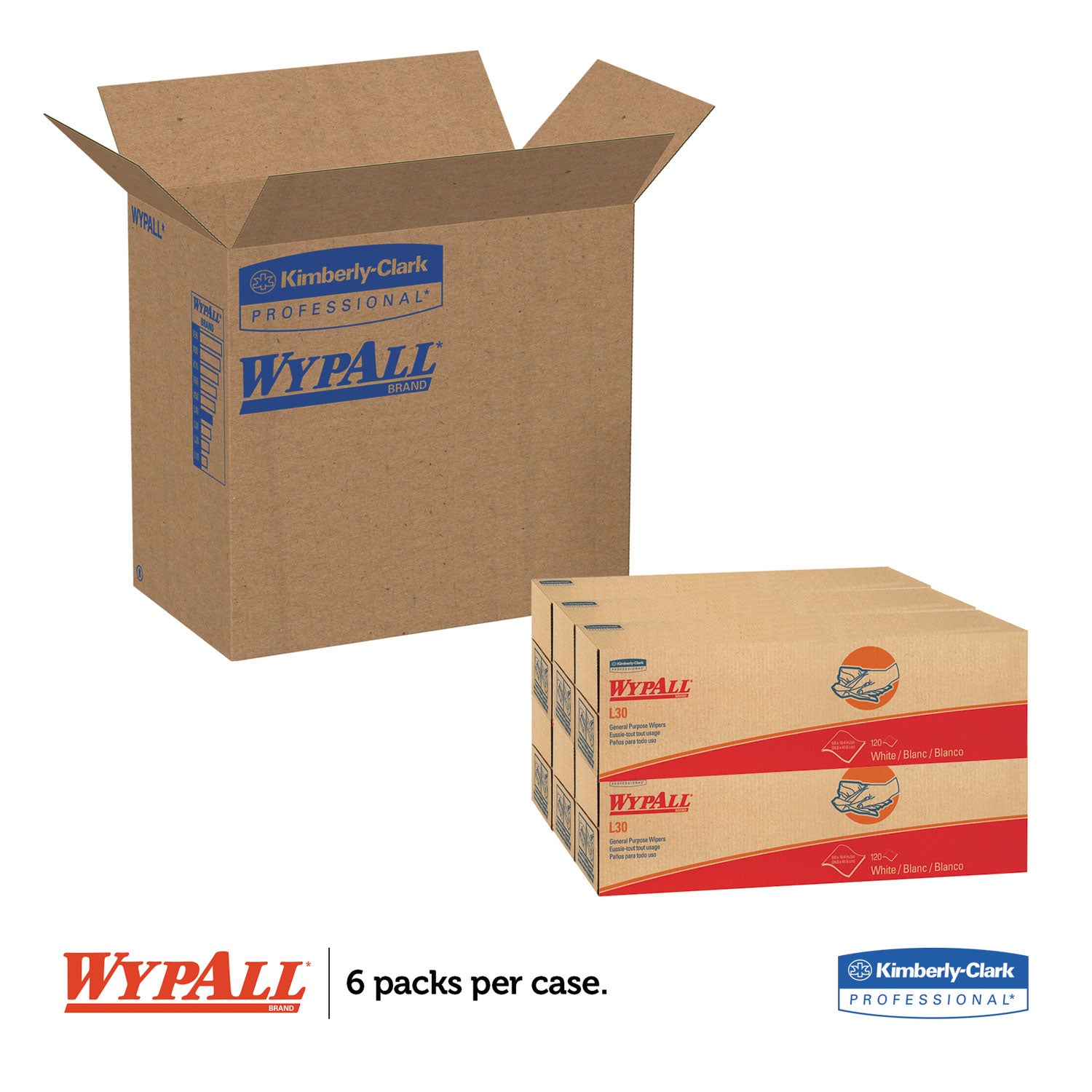 L30 Towels, POP-UP Box, 9.8 x 16.4, White, 120/Box, 6 Boxes/Carton -