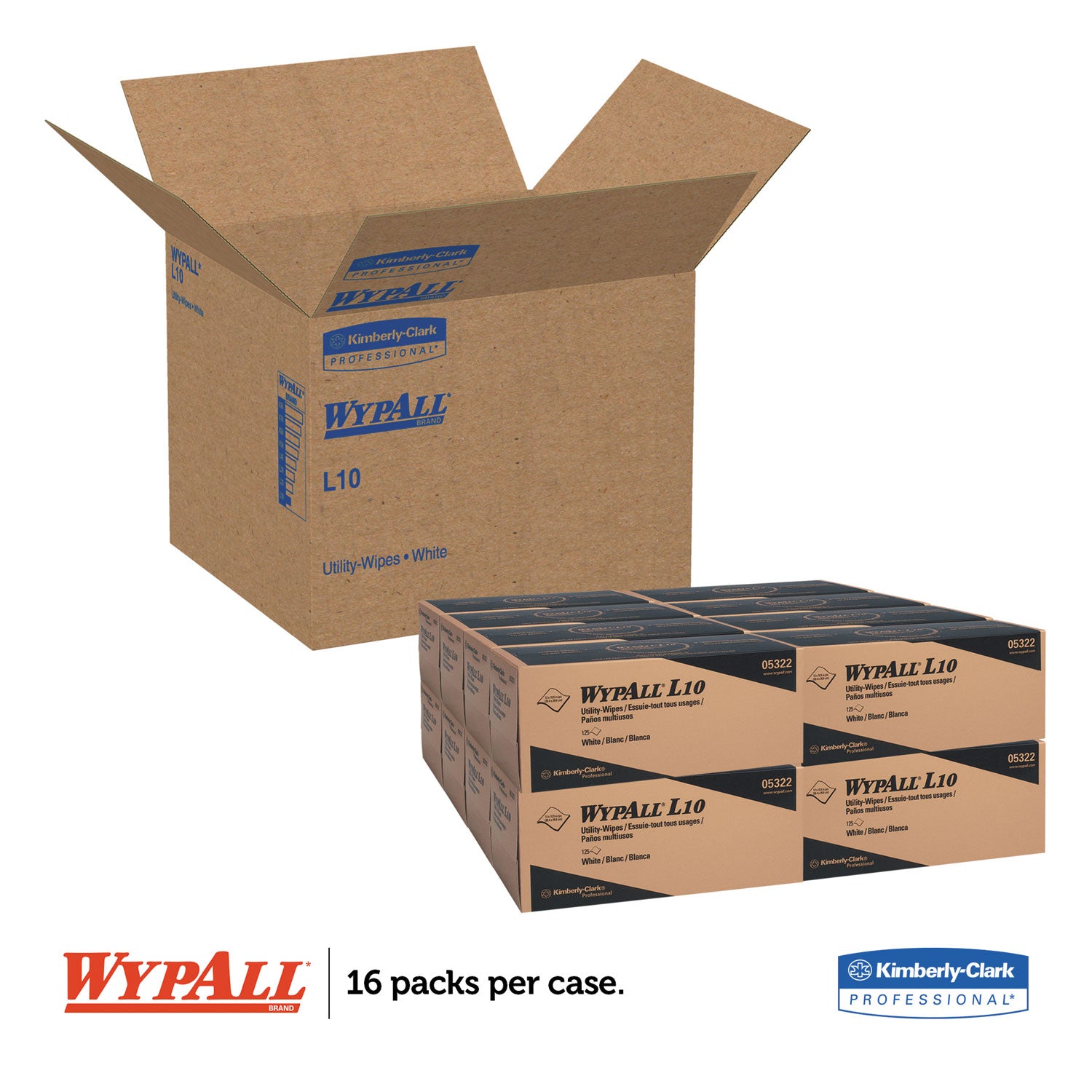 L10 Towels POP-UP Box, 1-Ply, 12 x 10.25, White, 125/Box, 18 Boxes/Carton -