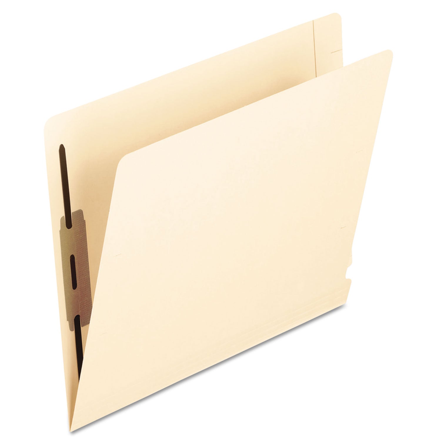 Manila Laminated End Tab Fastener Folders, 14-pt Manila, 0.75" Expansion, 2 Fasteners, Letter Size, Manila Exterior, 50/Box -