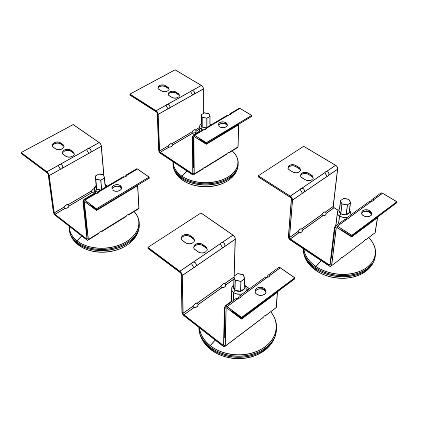 brigade-pedestal-adjustable-glides-rigid-mount-plate-2-x-2-glide-black-4-set_hon20040ag - 1