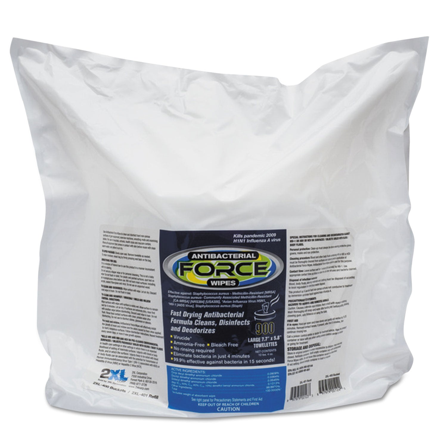 force-disinfecting-wipes-refill-1-ply-6-x-8-unscented-white-900-pack-4-packs-carton_txll4014 - 1