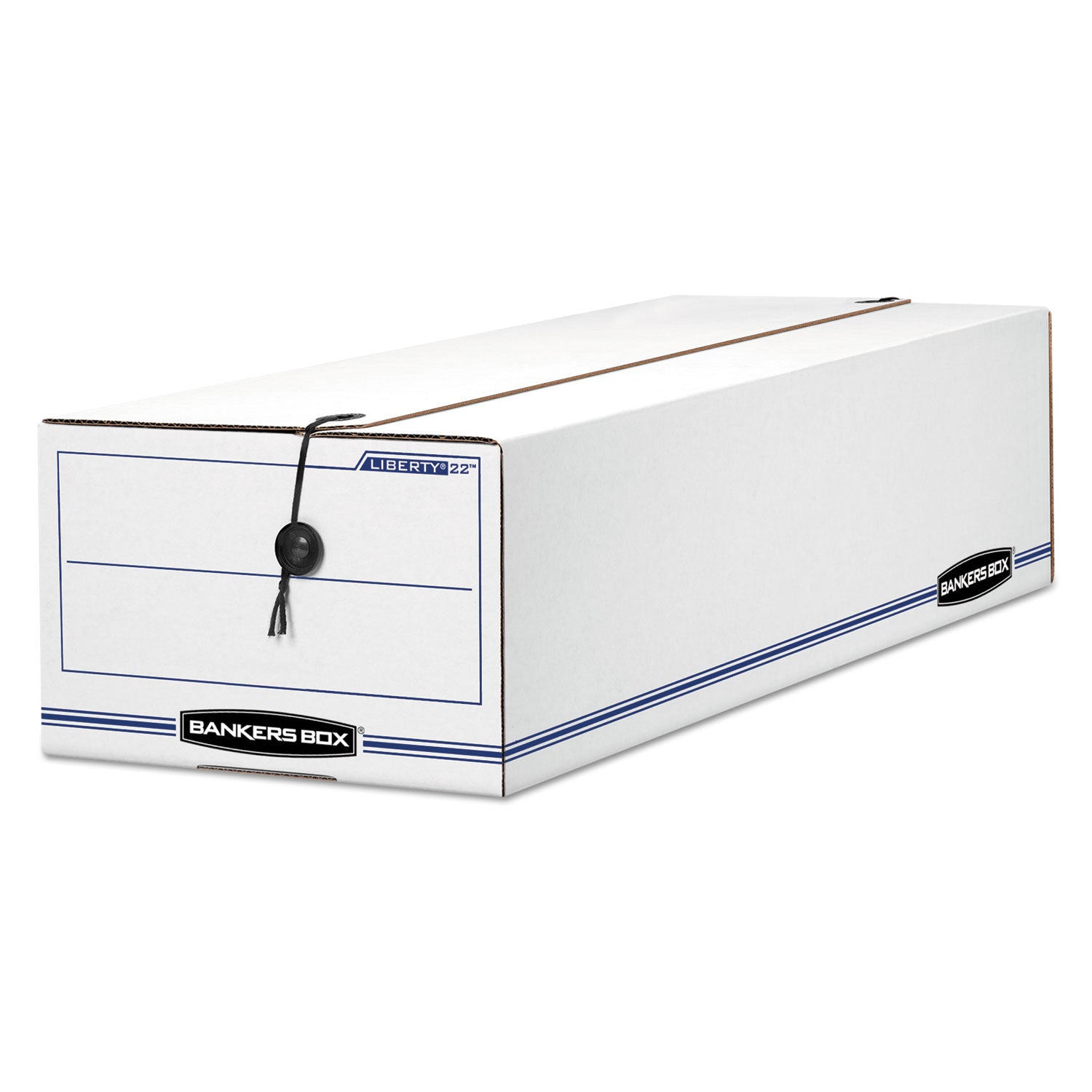 LIBERTY Check and Form Boxes, 9" x 24.25" x 7.5", White/Blue, 12/Carton -