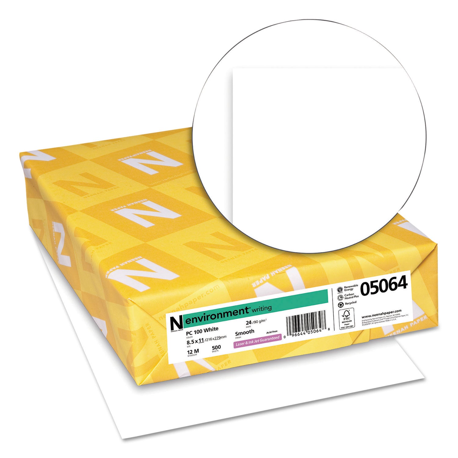 ENVIRONMENT Stationery Paper, 95 Bright, 24 lb Bond Weight, 8.5 x 11, White, 500/Ream -