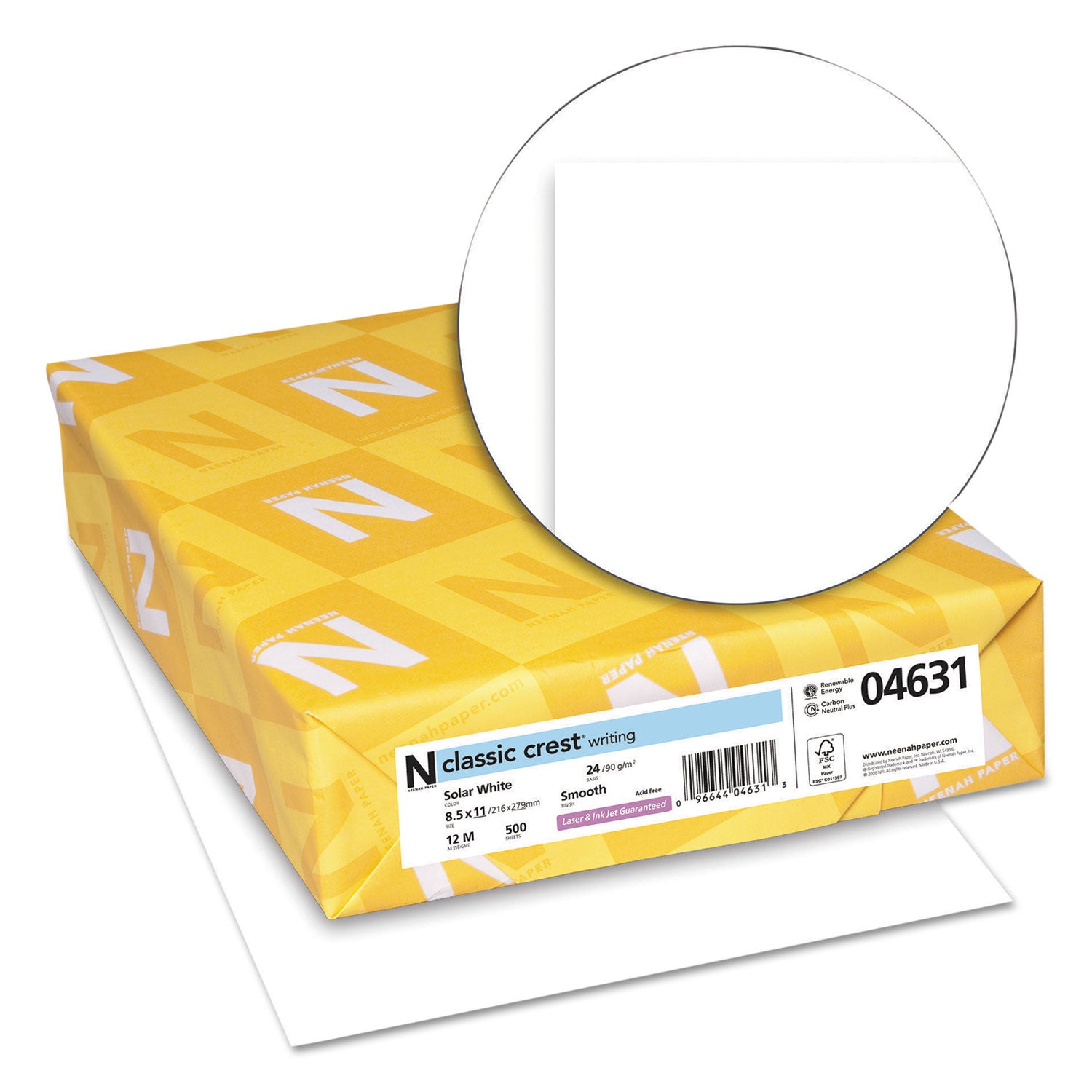 CLASSIC CREST Stationery, 97 Bright, 24 lb Bond Weight, 8.5 x 11, Solar White, 500/Ream -