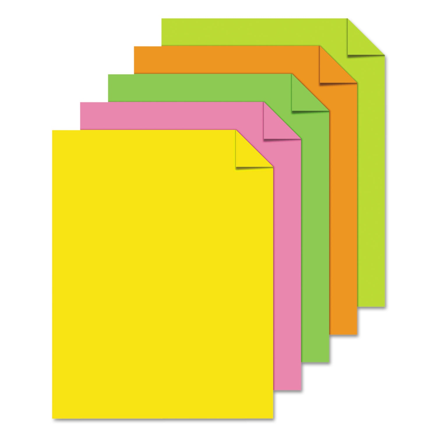 Color Paper - "Neon" Assortment, 24 lb Bond Weight, 8.5 x 11, Assorted Neon Colors, 500/Ream -
