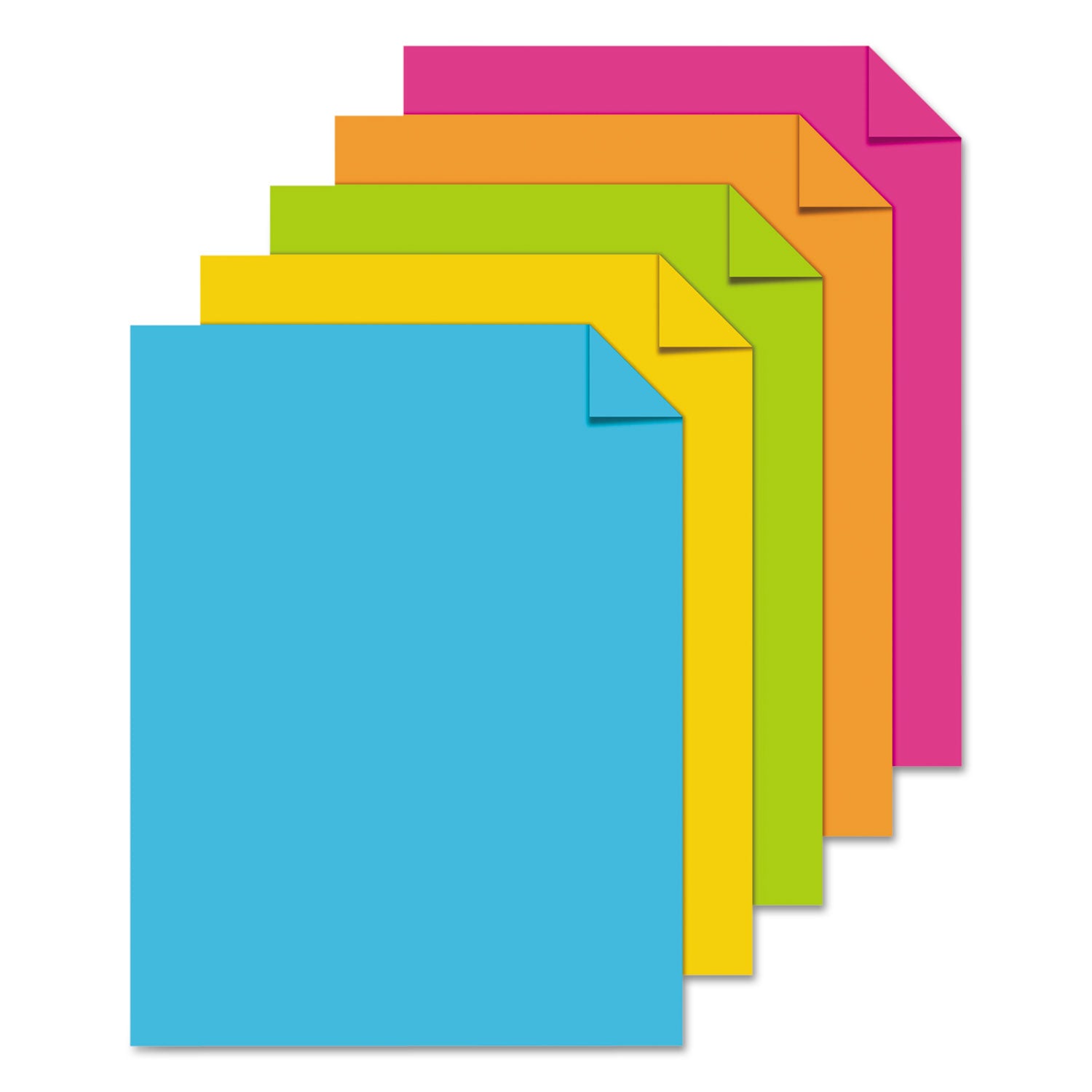 Color Paper -"Bright" Assortment, 24 lb Bond Weight, 8.5 x 11, Assorted Bright Colors, 500/Ream -