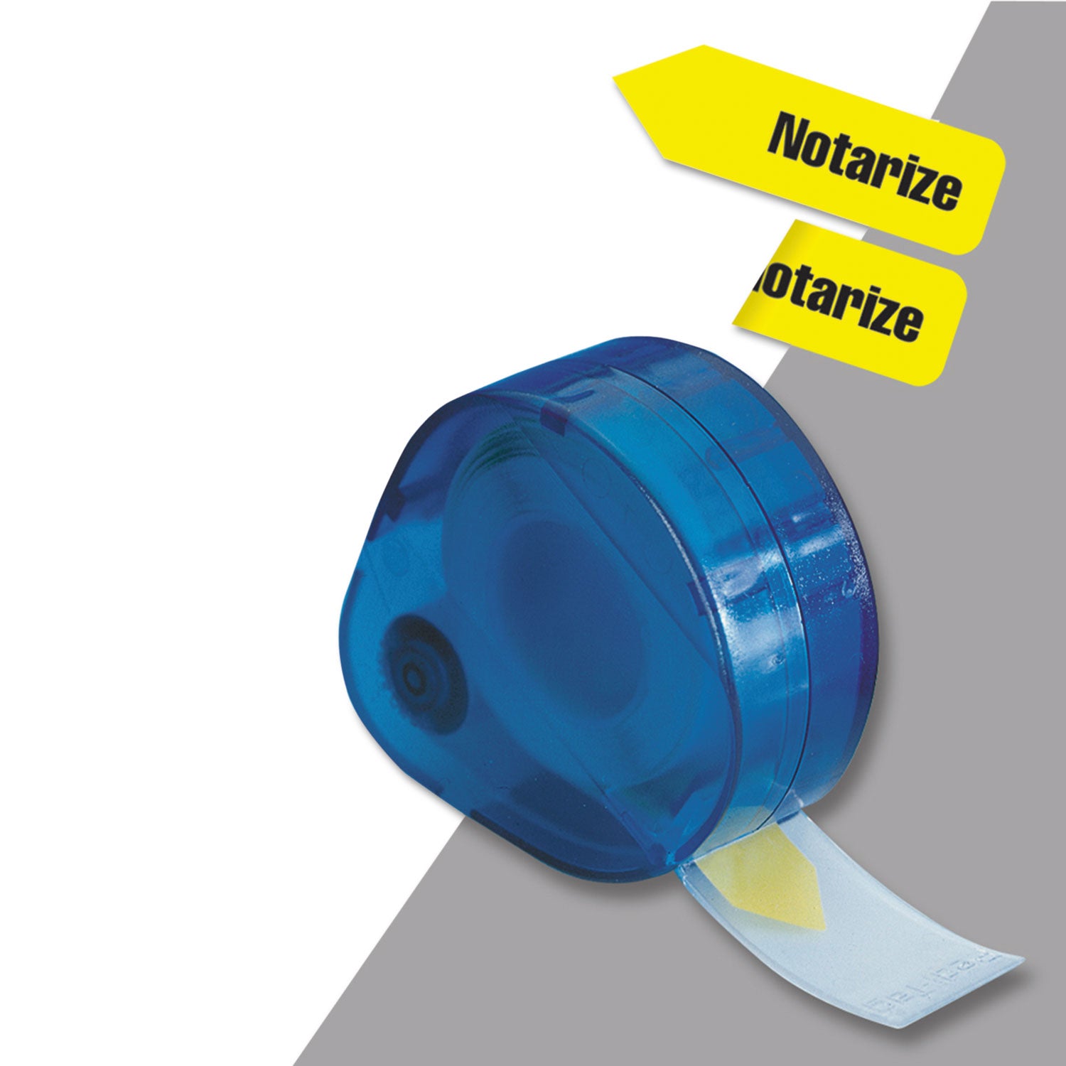 Arrow Message Page Flags in Dispenser, "Notarize", Yellow, 120 Flags/Dispenser -