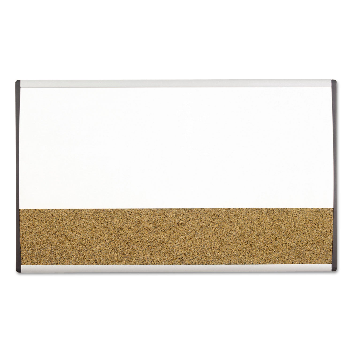 ARC Frame Cubicle Dry Erase/Cork Board, 30 x 18, Tan/White Surface, Silver Aluminum Frame -
