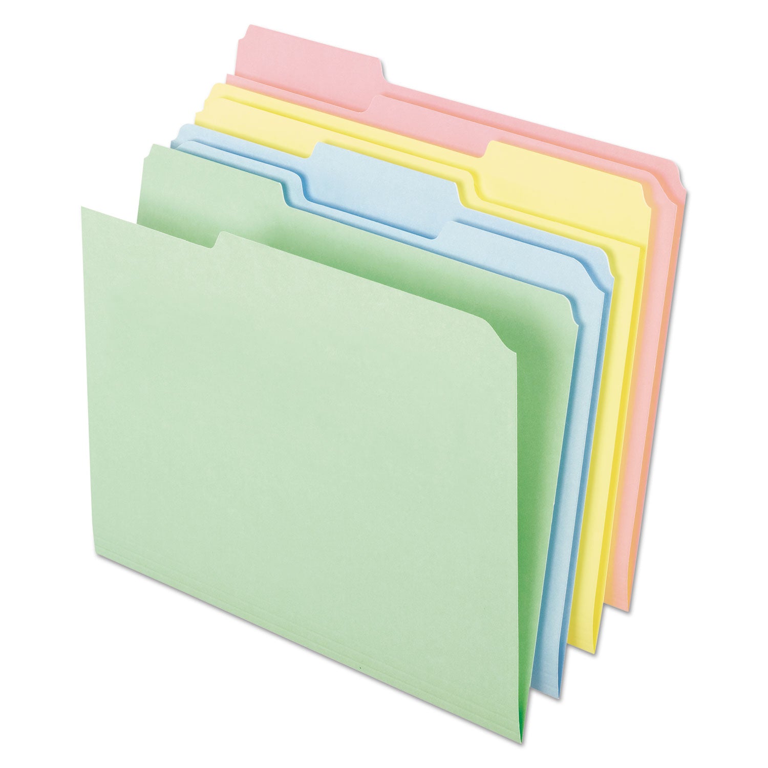 Pastel Colored File Folders, 1/3-Cut Tabs: Assorted, Letter Size, Assorted Colors, 100/Box -