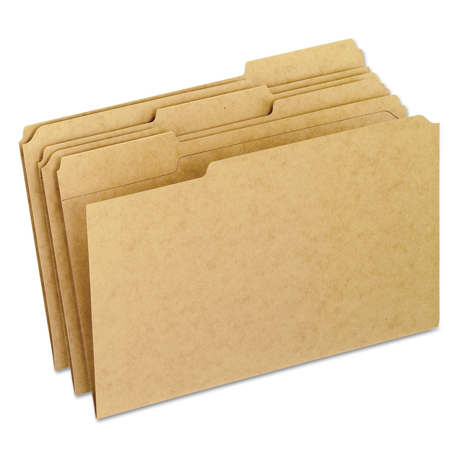 Dark Kraft File Folders with Double-Ply Top, 1/3-Cut Tabs: Assorted, Legal Size, 0.75" Expansion, Brown, 100/Box -