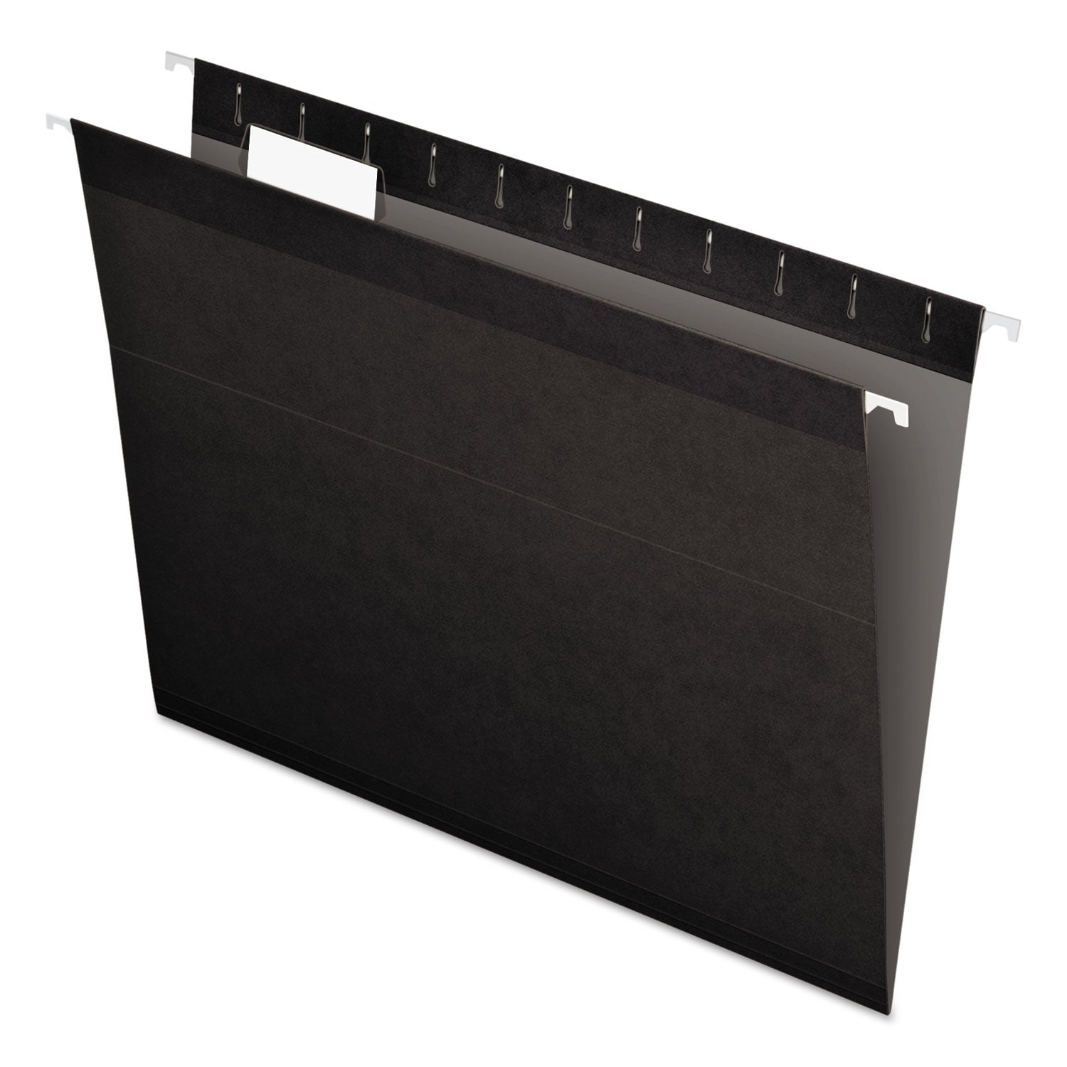 Colored Reinforced Hanging Folders, Letter Size, 1/5-Cut Tabs, Black, 25/Box -