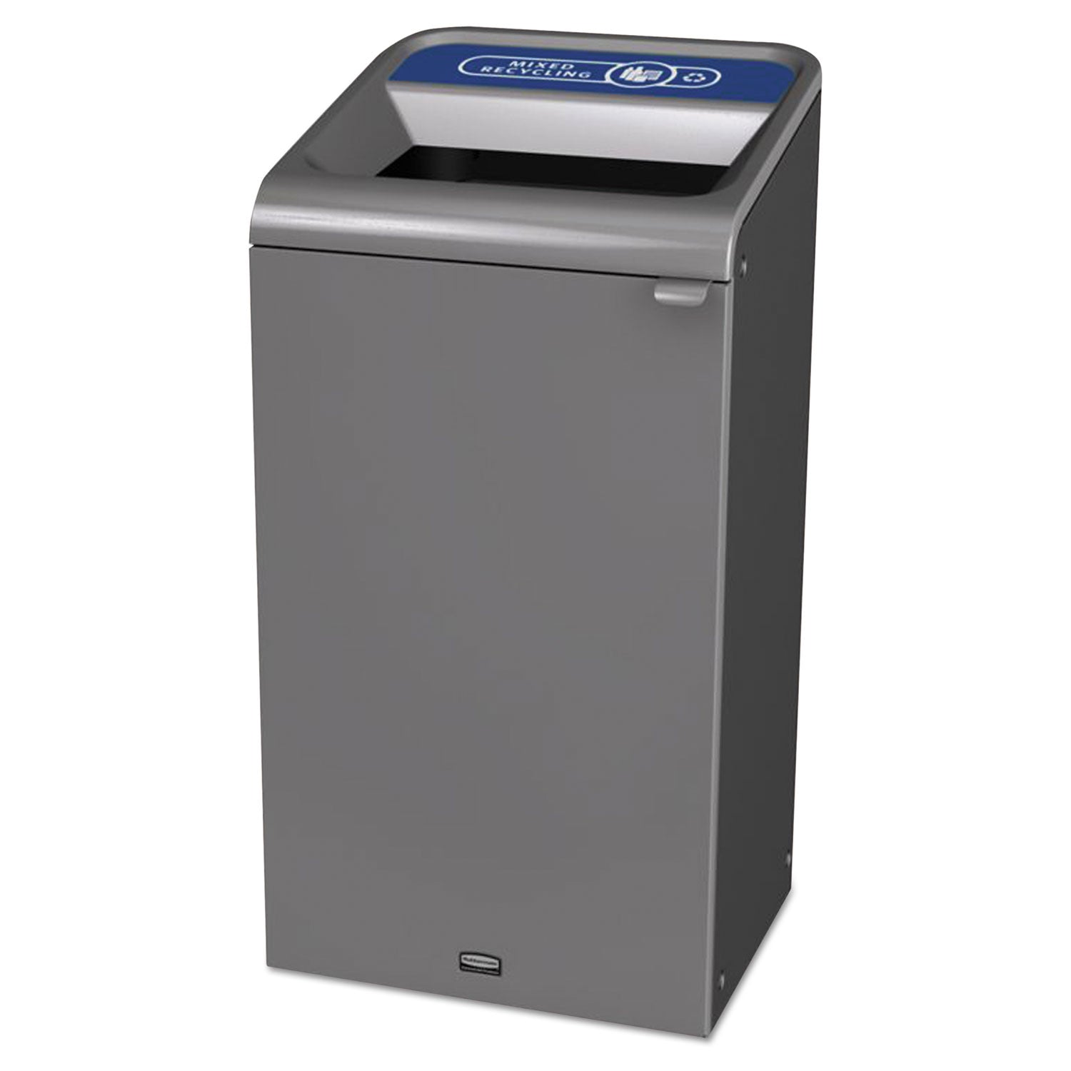 Configure Indoor Recycling Waste Receptacle, Mixed Recycling, 23 gal, Metal, Gray - 1