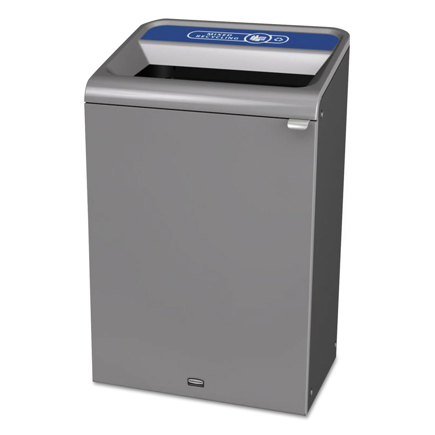 Configure Indoor Recycling Waste Receptacle, Mixed Recycling, 33 gal, Metal, Gray - 1