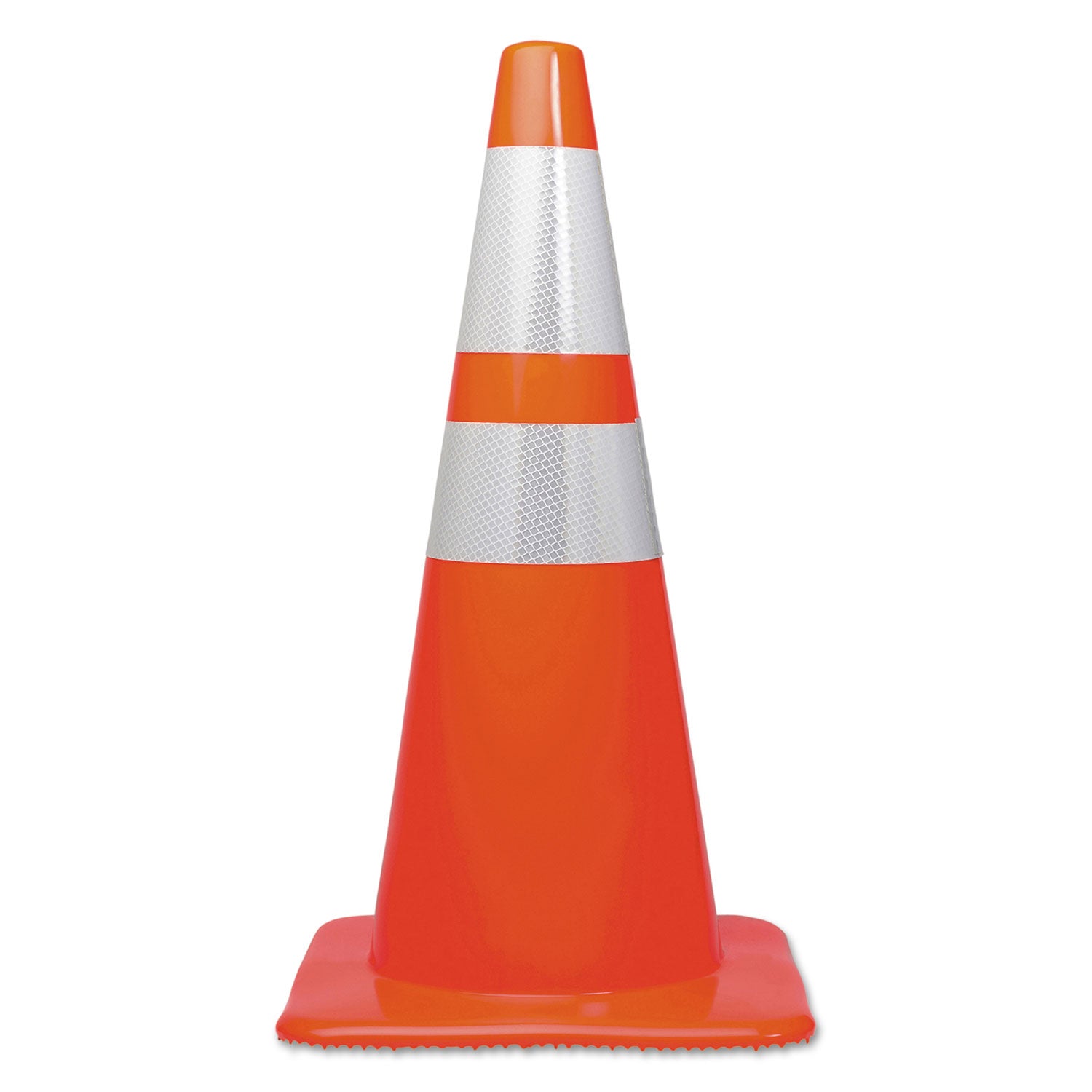 Traffic Cone, 14 x 14 x 28, Orange/Silver -